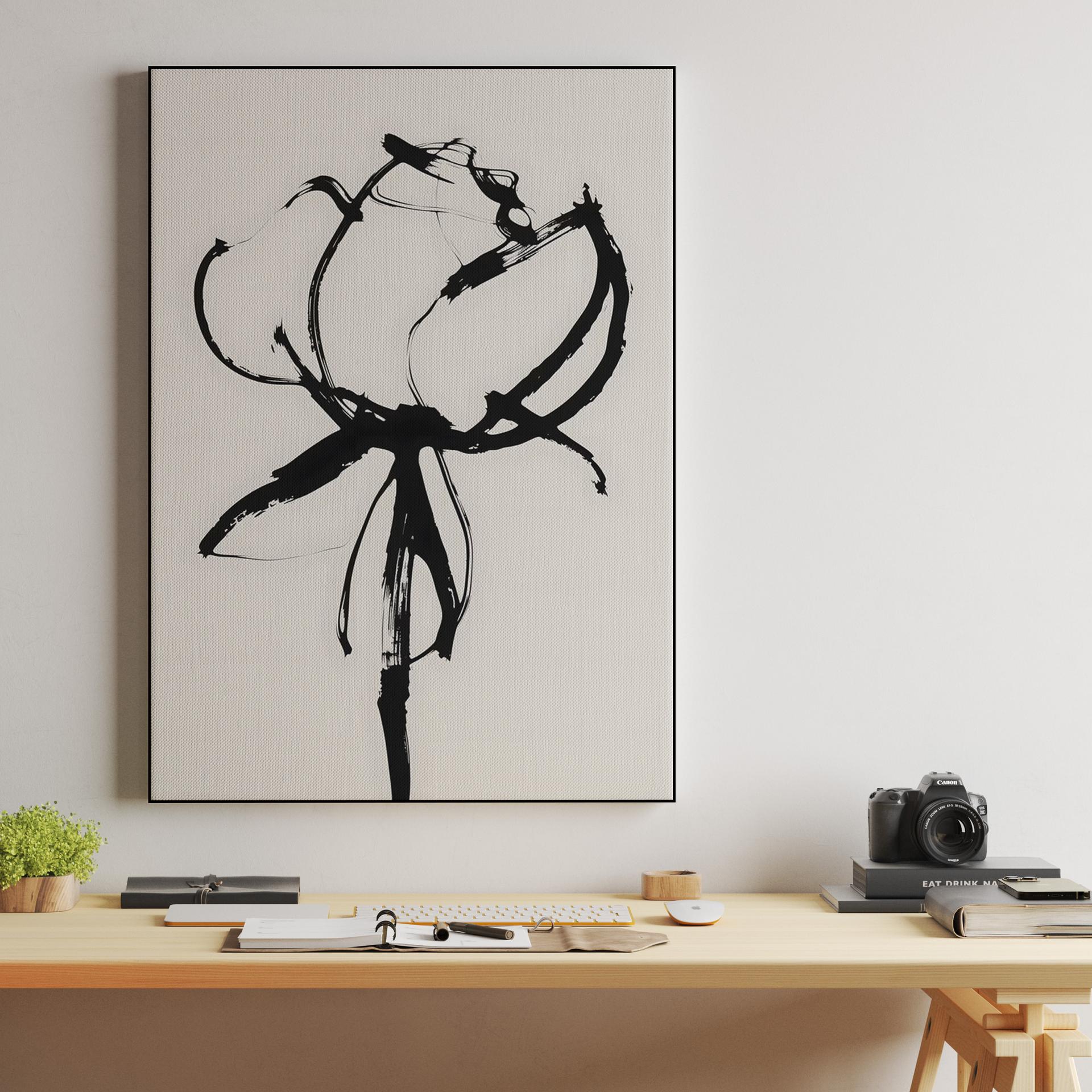 Minimalist Ink Rose