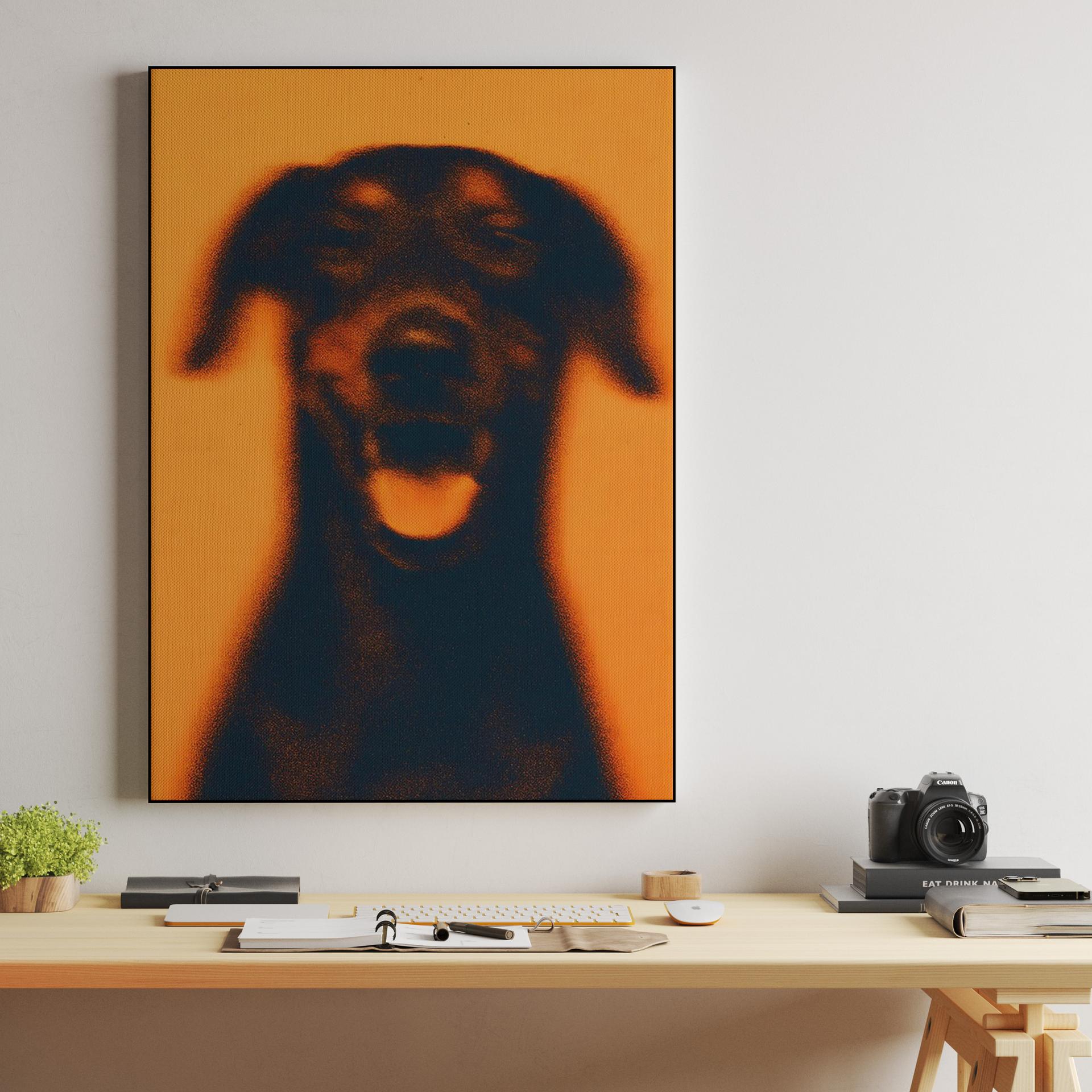 Orange Doberman Stencil
