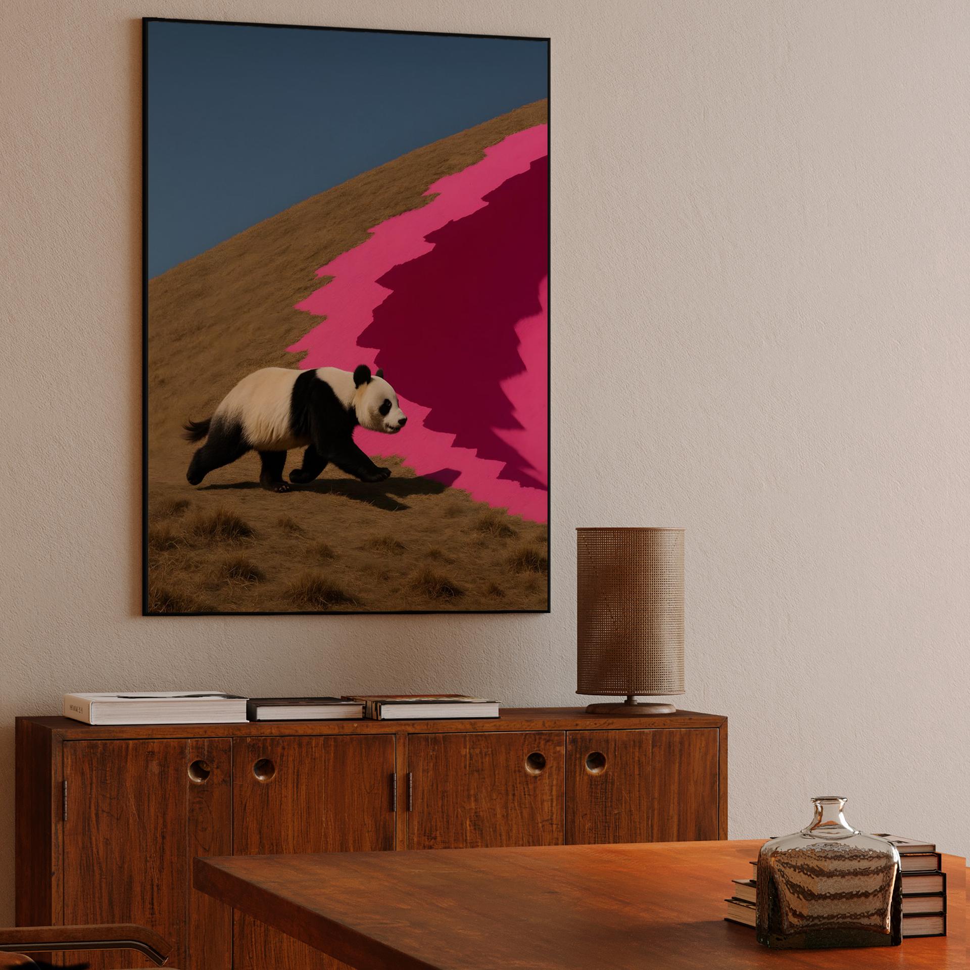 Panda Crossing the Pink Rift