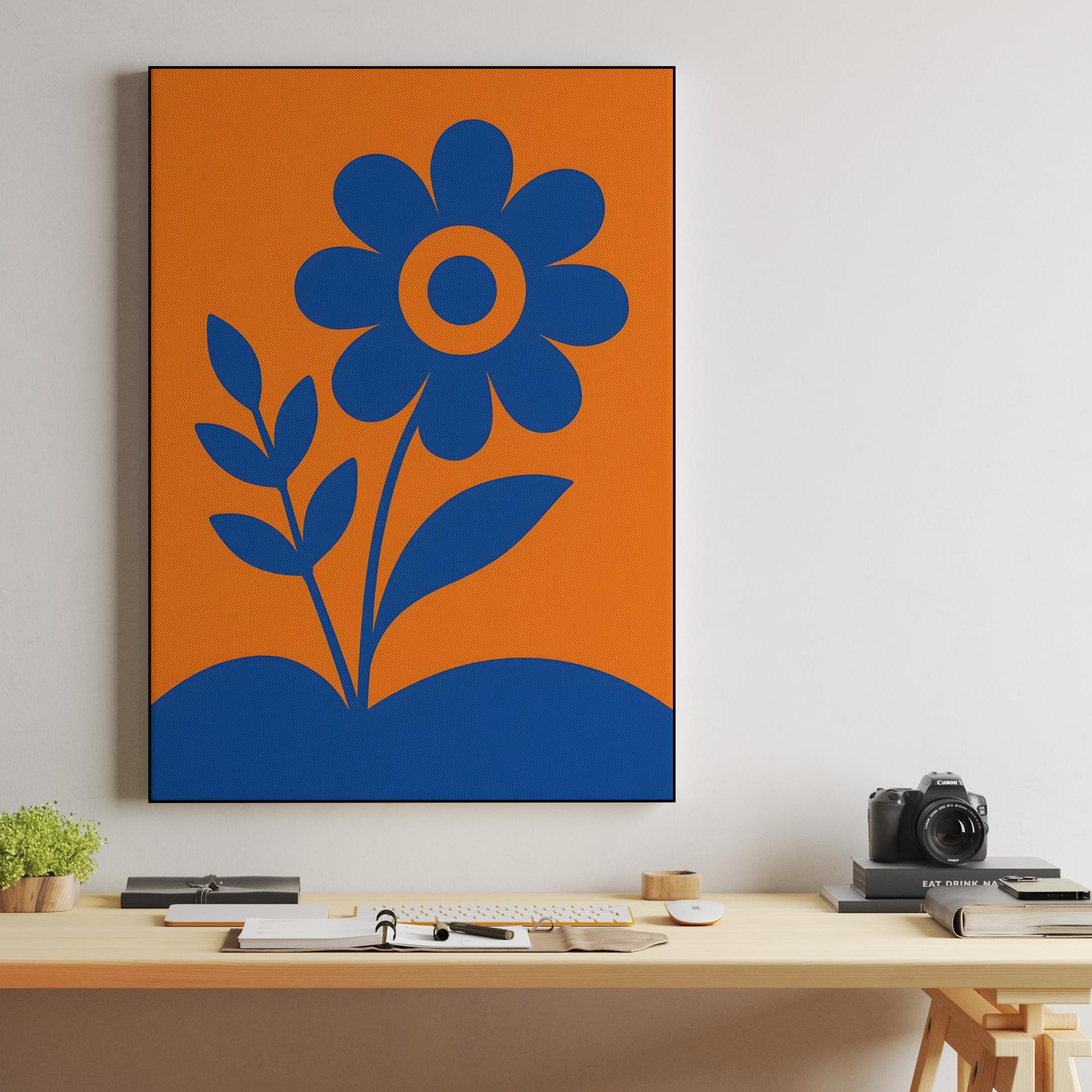 Retro Blue Bloom