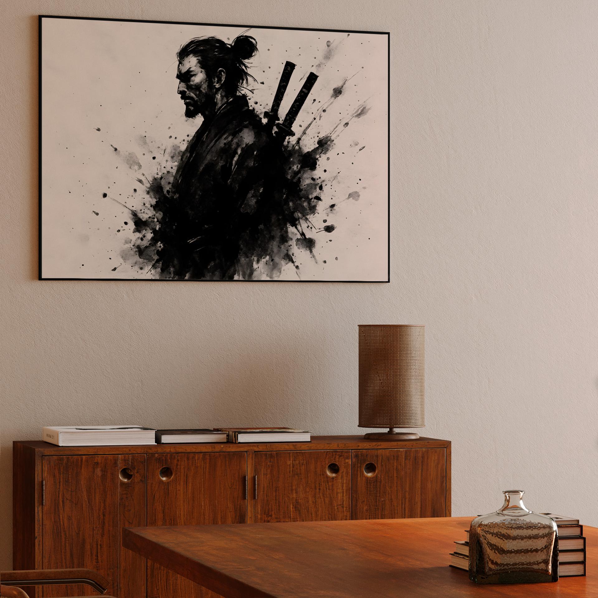 Samurai Warrior Ink Wash Profile