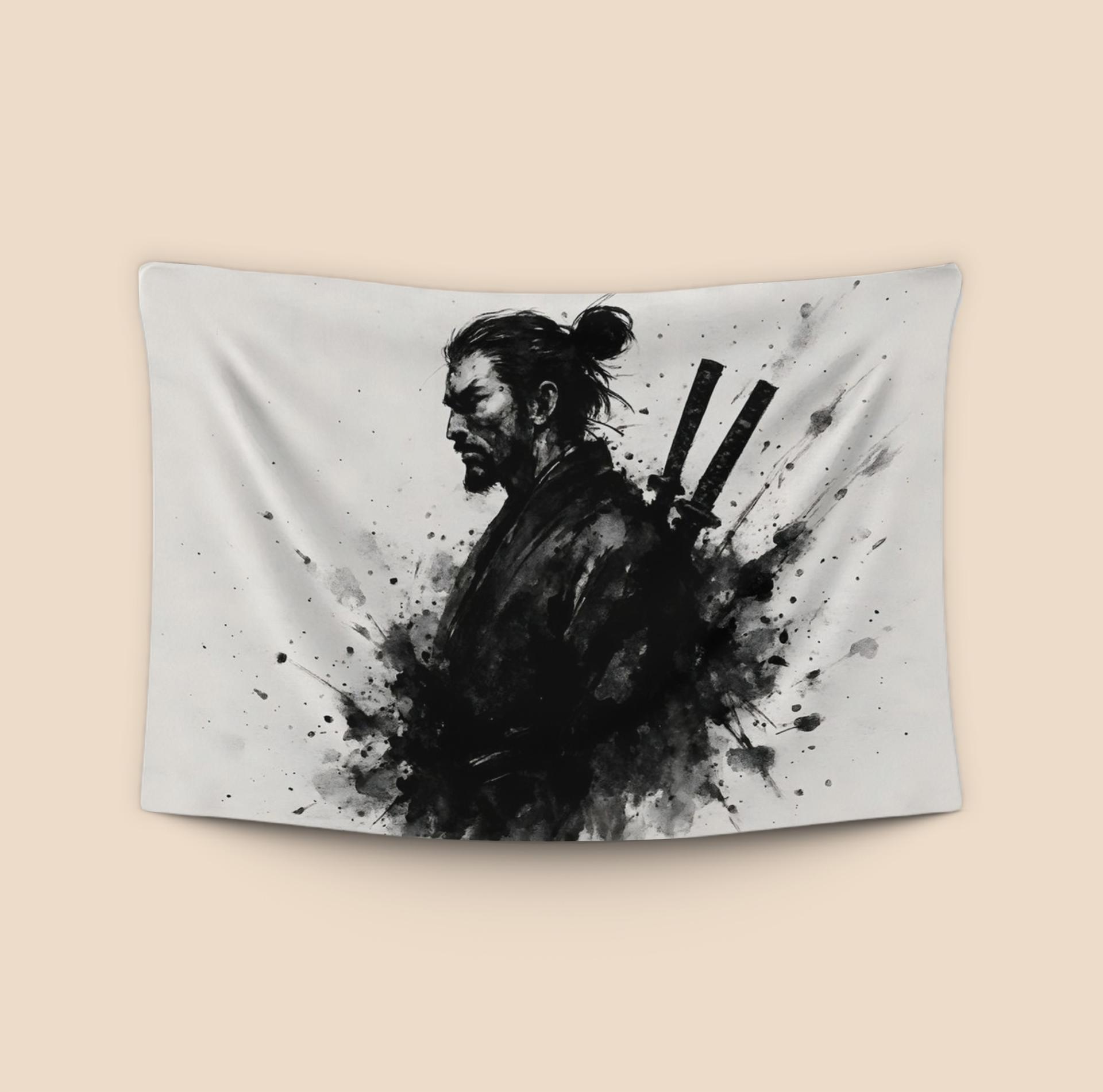 Samurai Warrior Ink Wash Profile