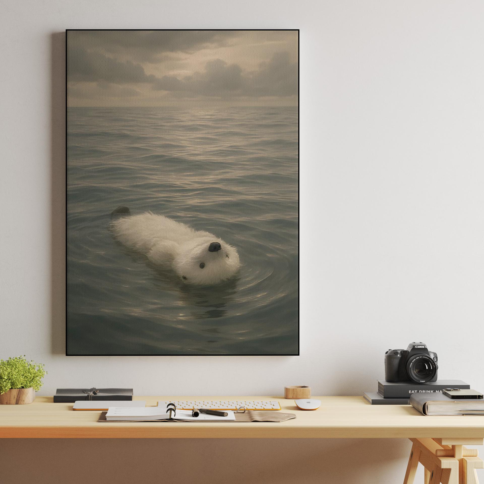 Serene White Sea Otter