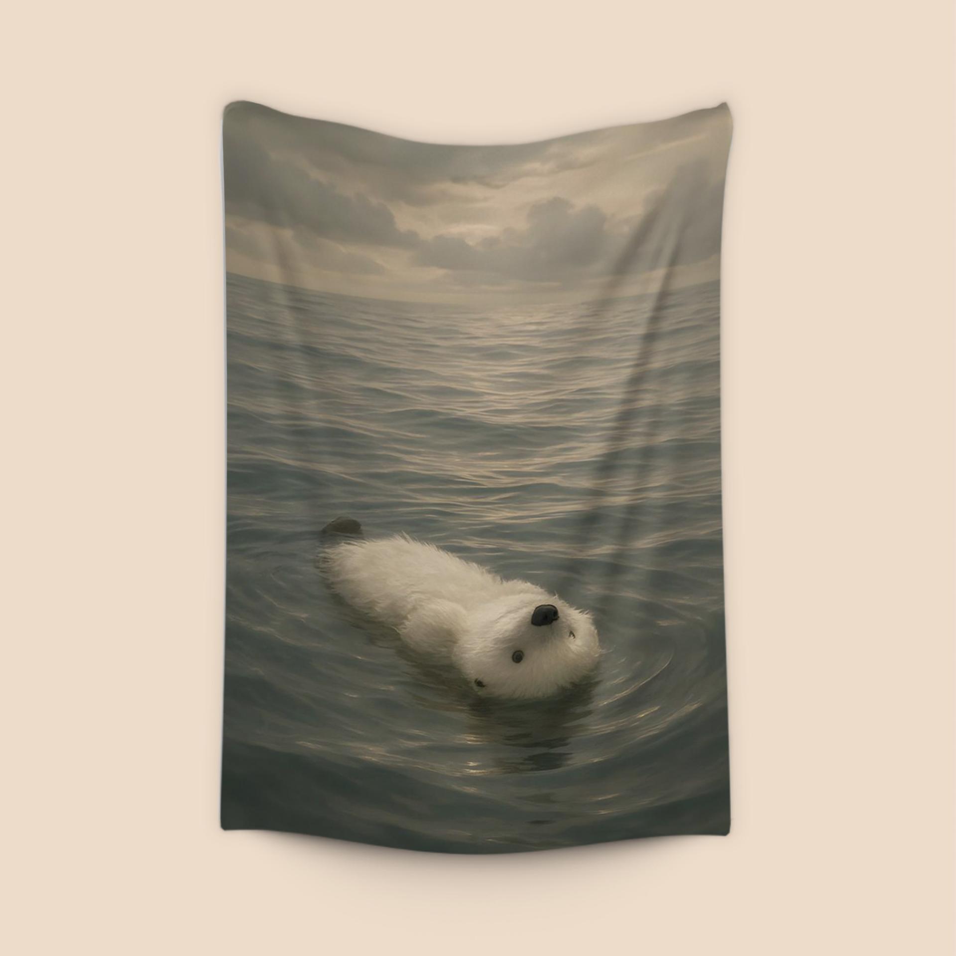 Serene White Sea Otter