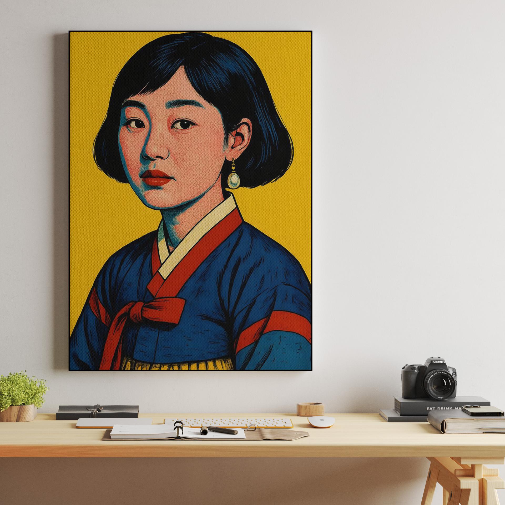 Stippled Hanbok Portrait