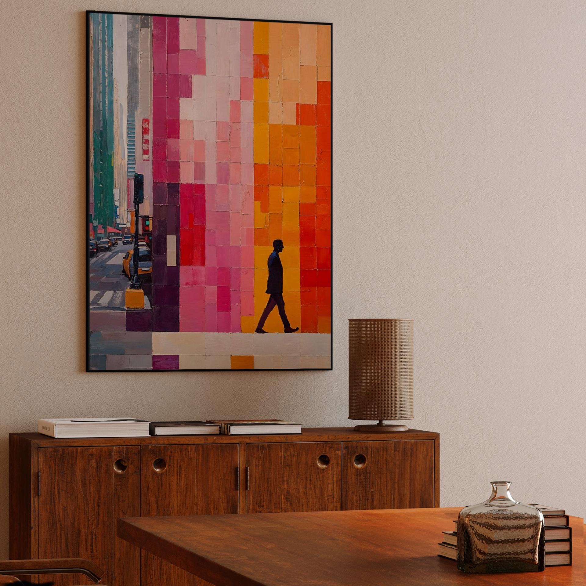 Vibrant Urban Pixel Walk