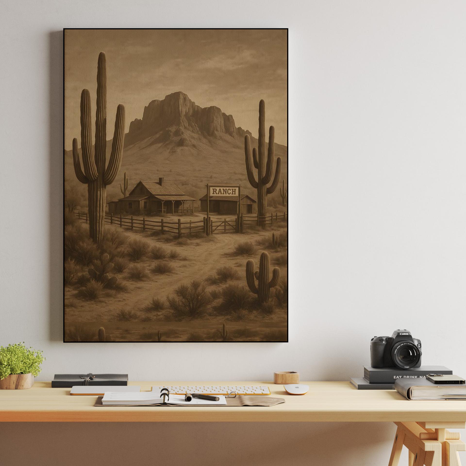 Vintage Western Ranch Landscape