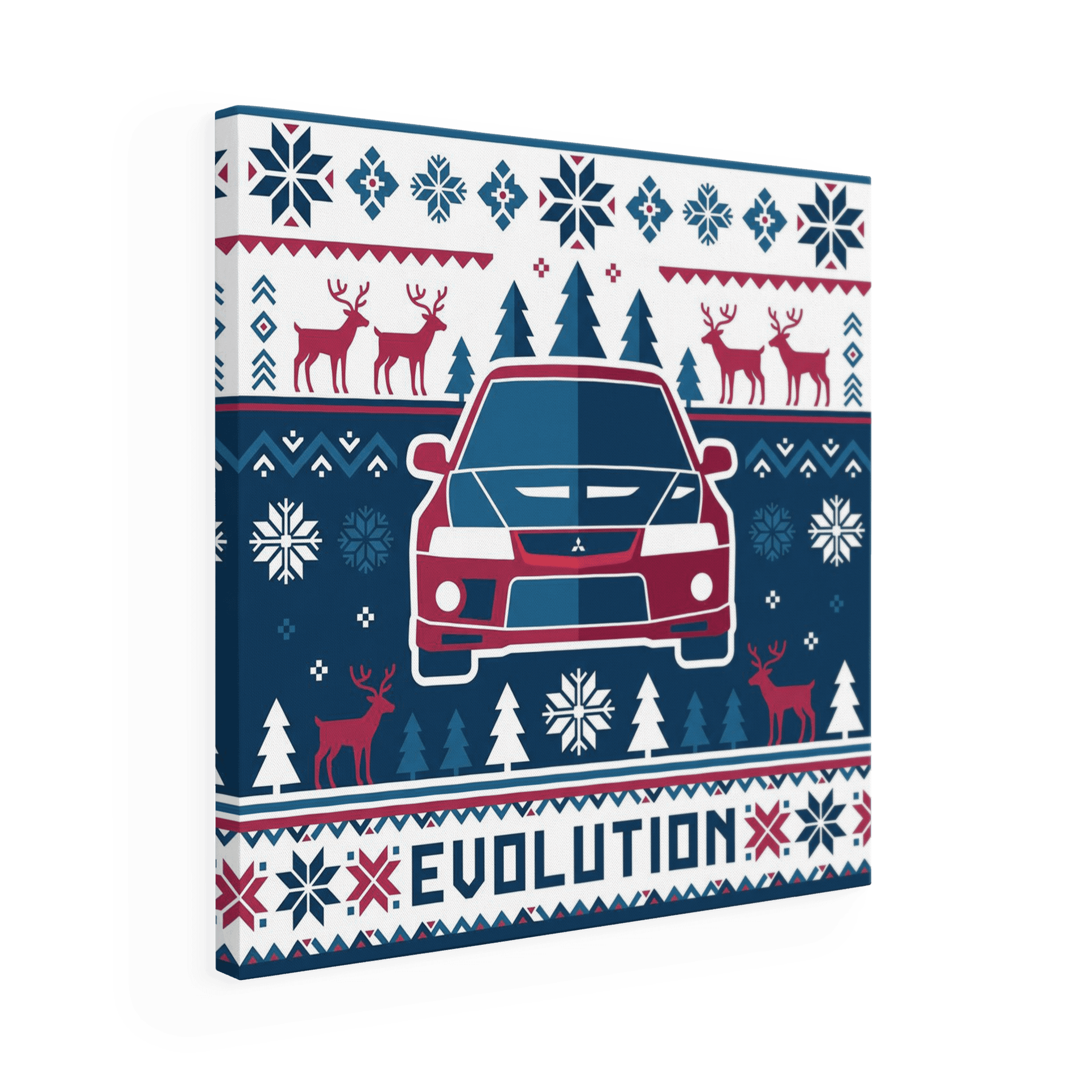 Mitsubishi Lancer Evo Nordic Holiday Knit Pattern Art