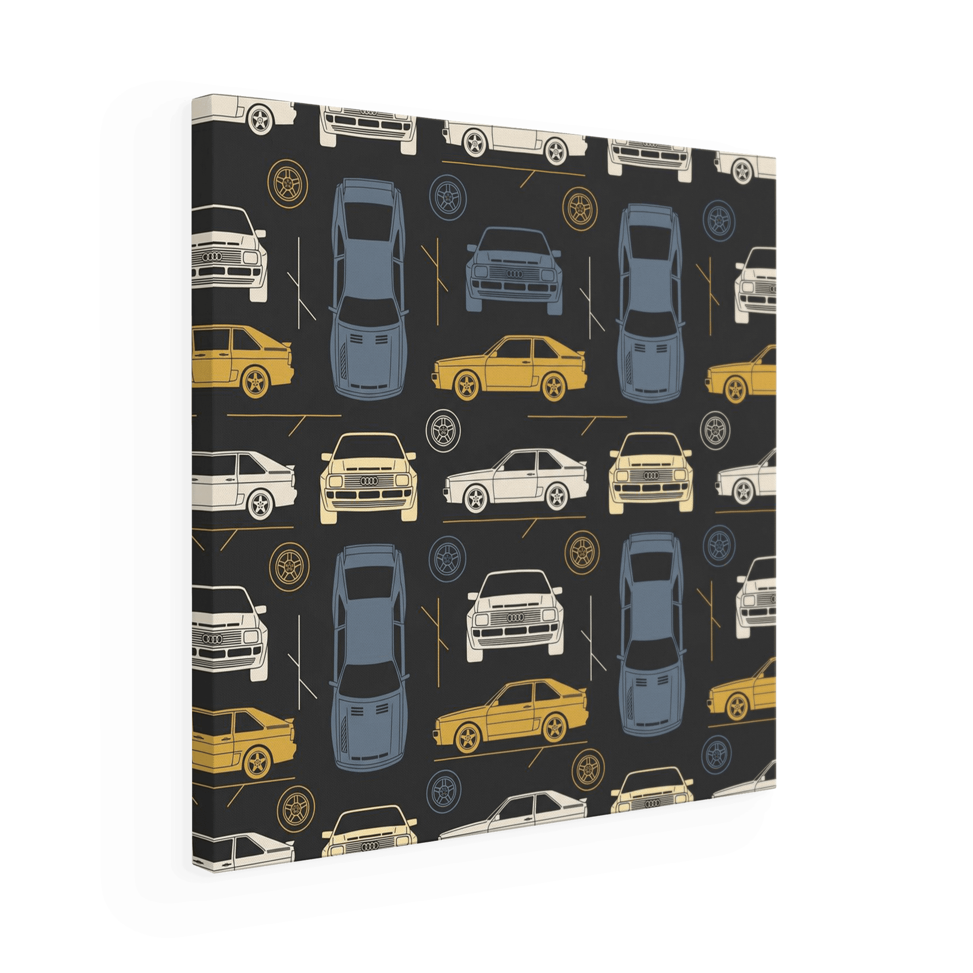 Audi Quattro Retro Seamless Pattern Art