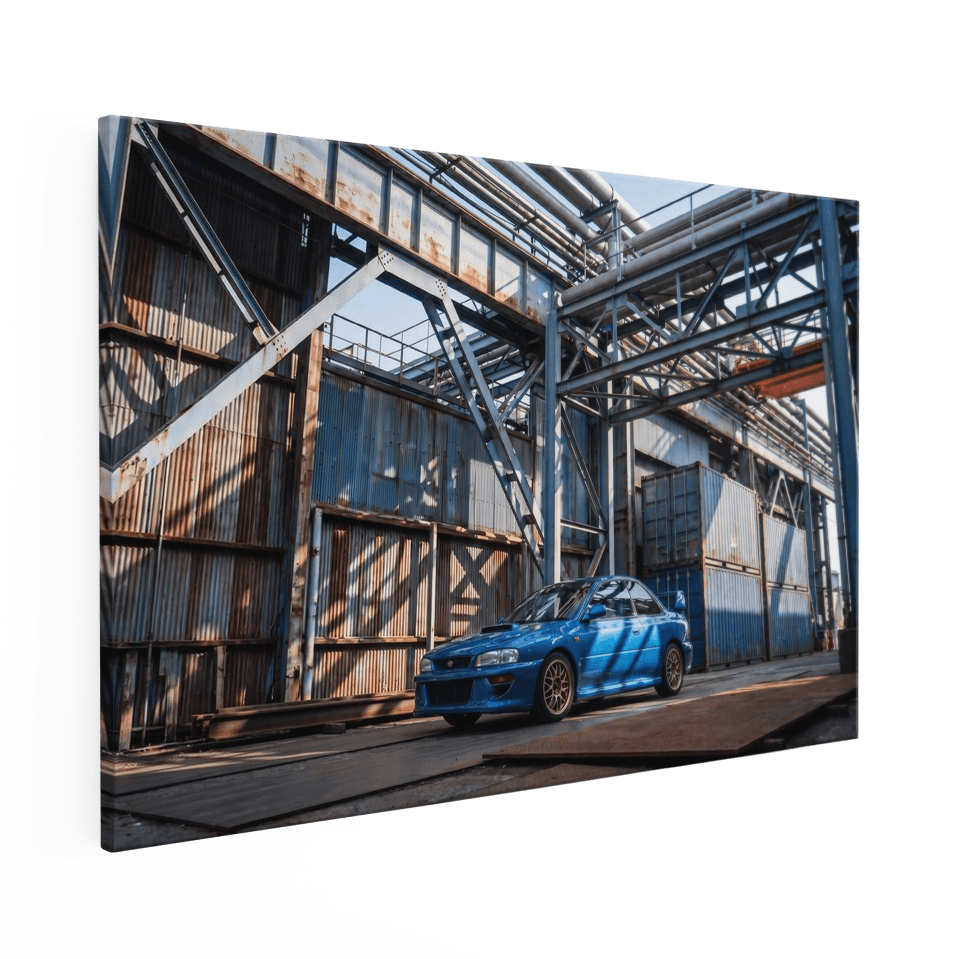 Steel & STi - Subaru Impreza 22B in the Industrial Yard