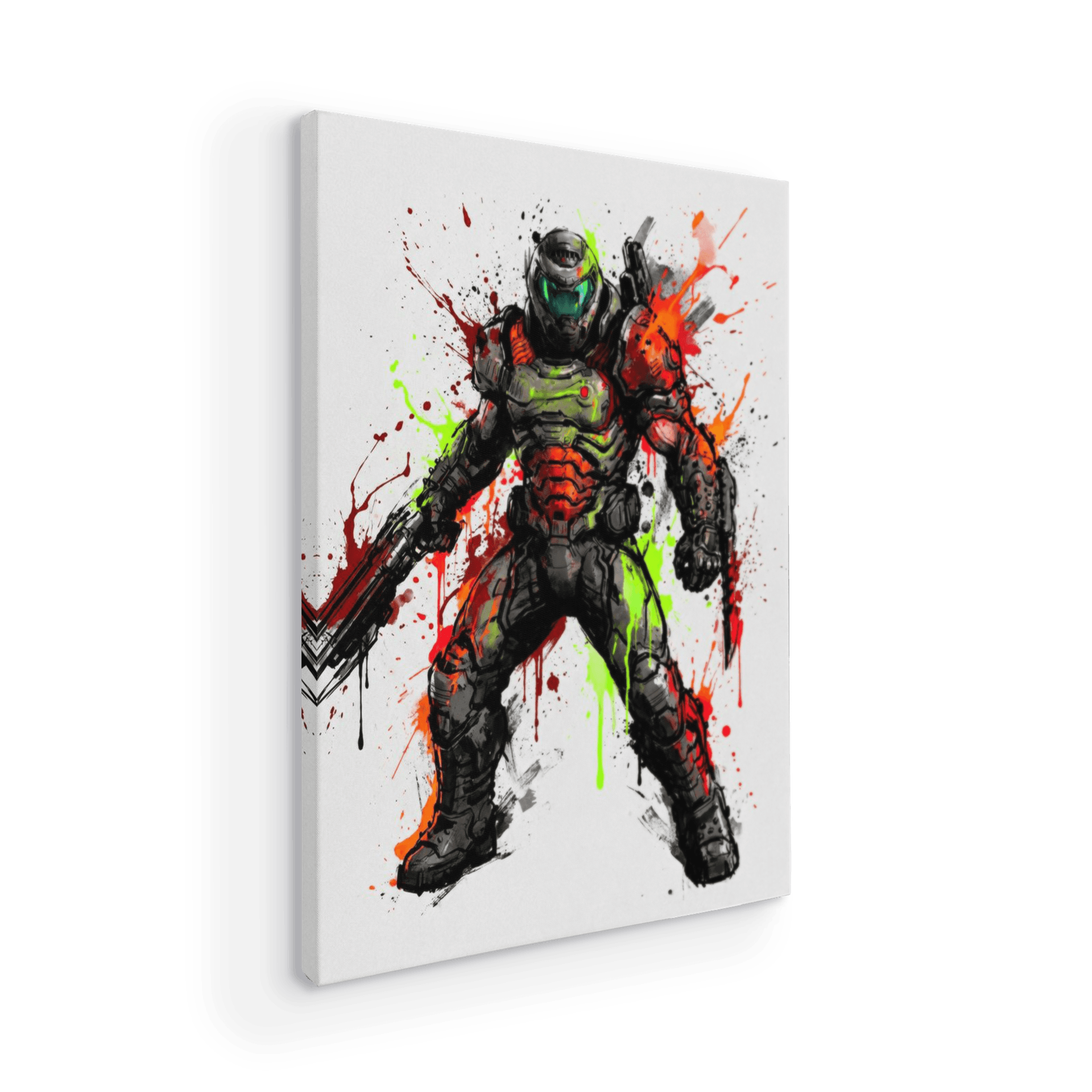 Doom Slayer Watercolor Splatter