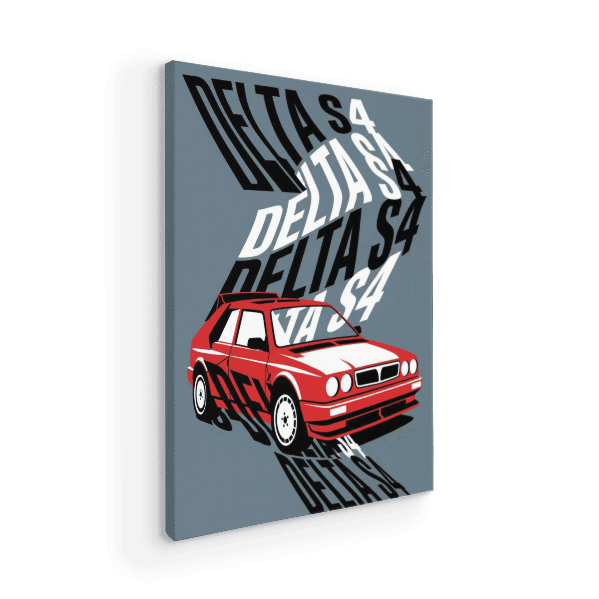 Lancia Delta S4 Typographic Retro Art