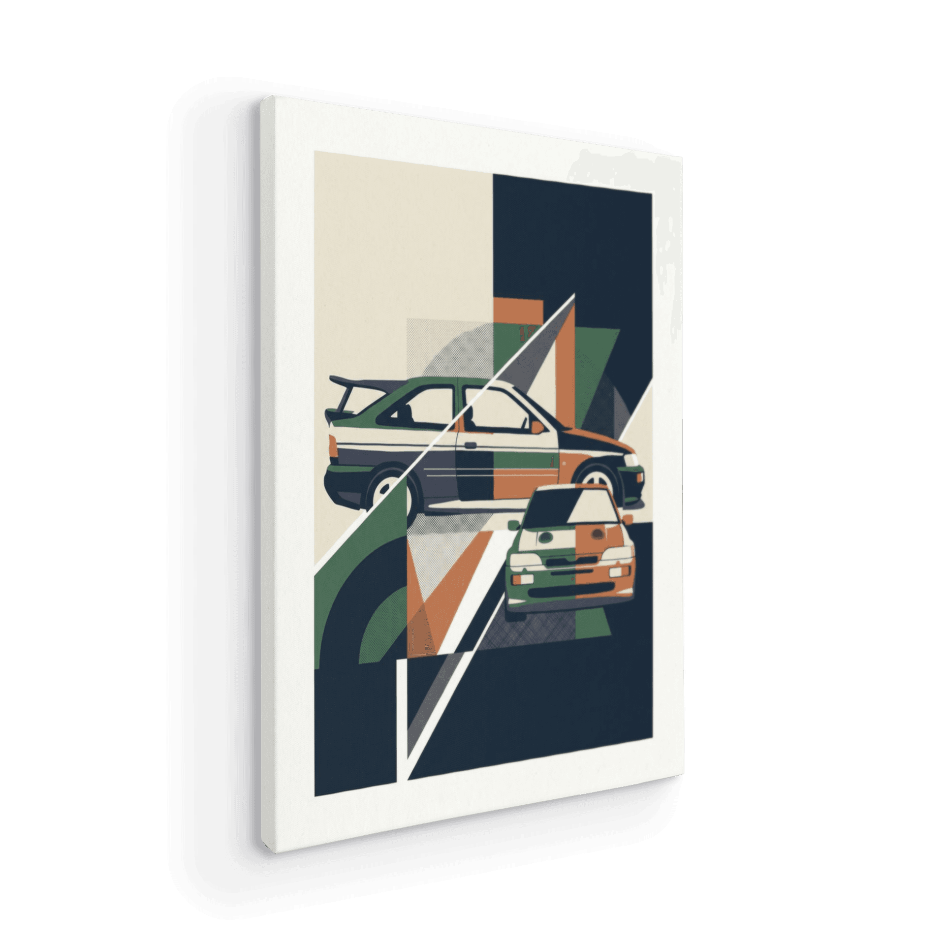 Ford Escort Cosworth Retro Geometric Abstract Poster