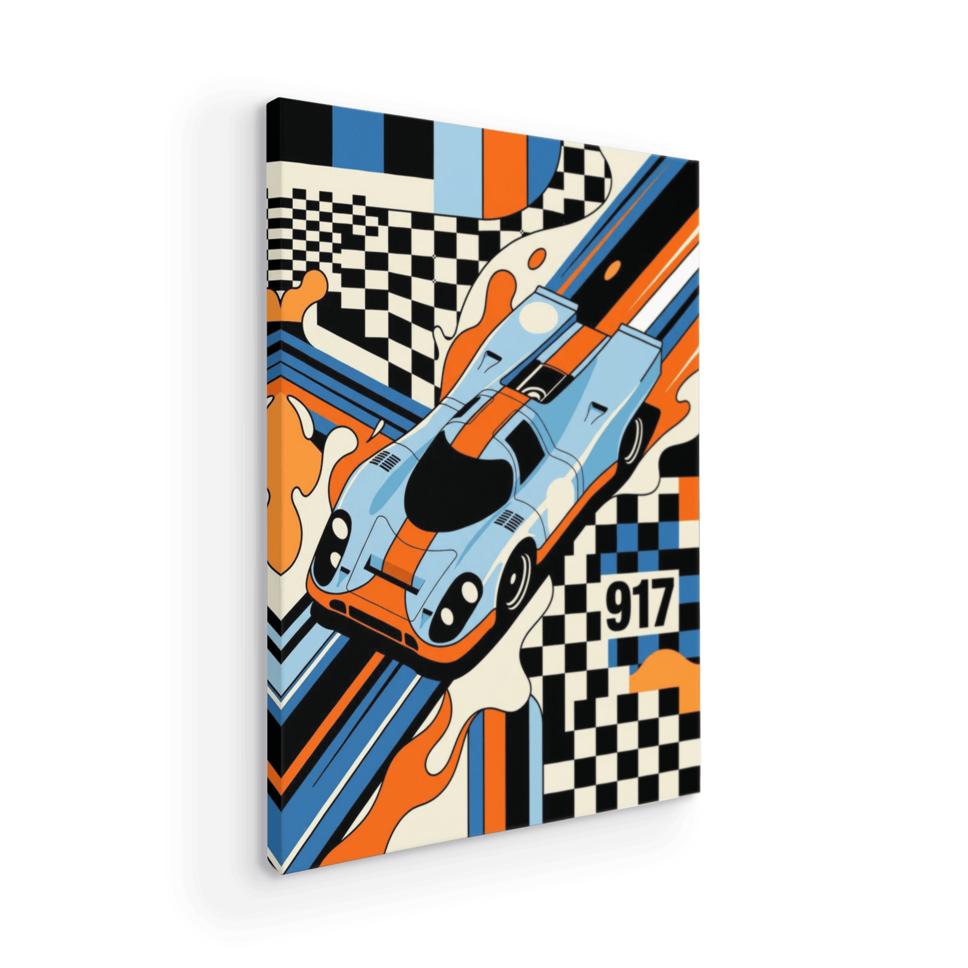 Porsche 917 Gulf Abstract Geometric Flat Art
