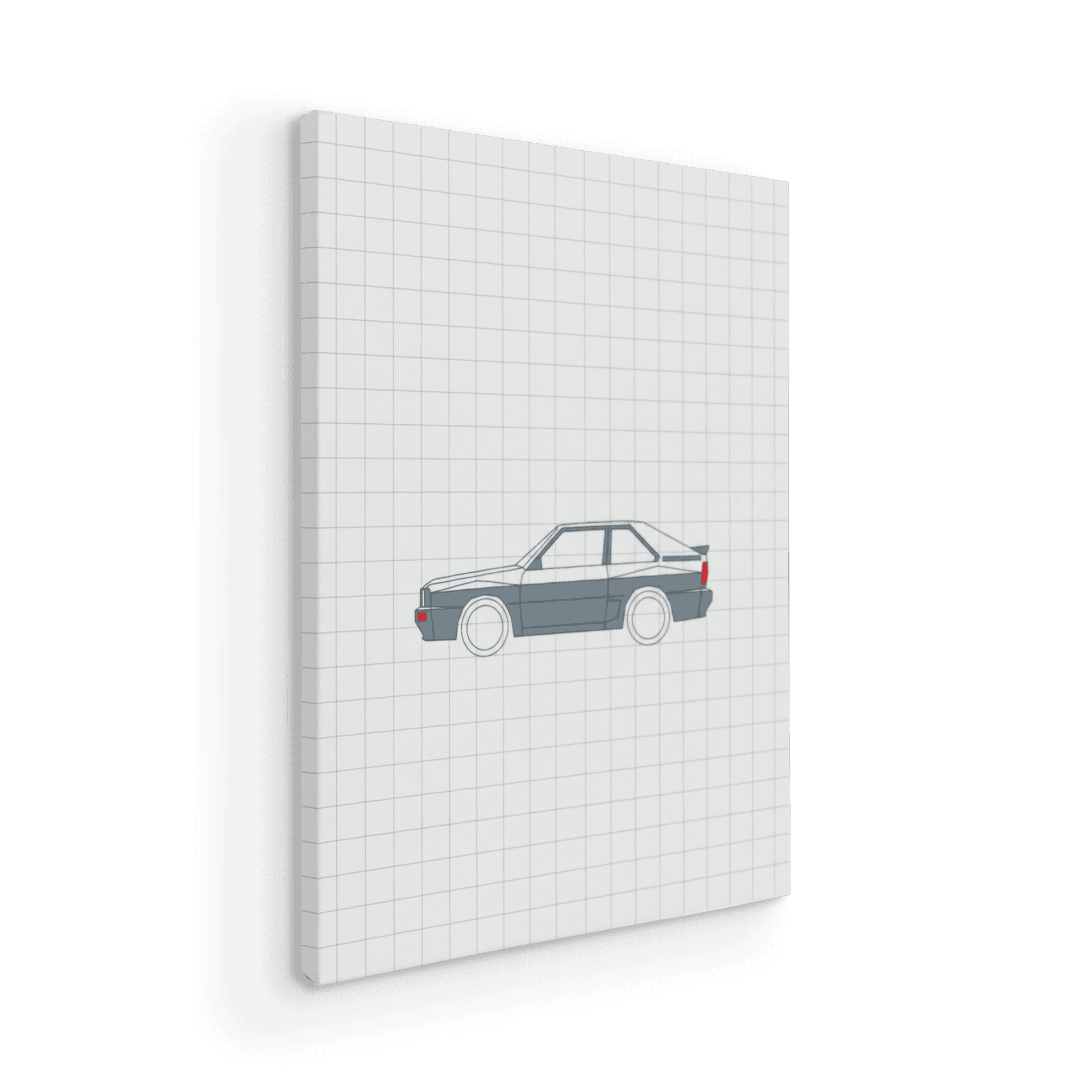 Audi Sport Quattro Minimalist Grid Technical Drawing