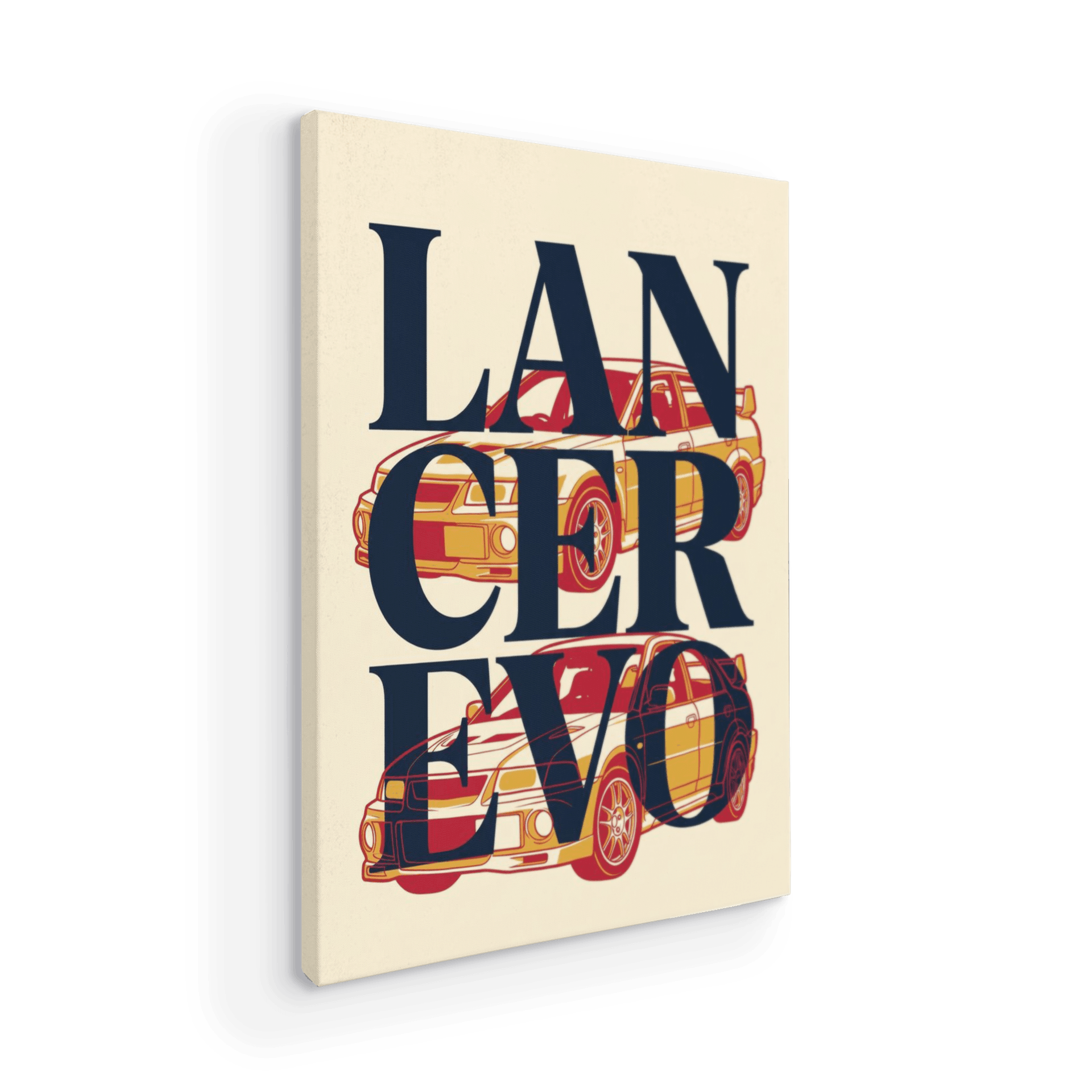 Mitsubishi Lancer Evo Vintage Graphic Screenprint Poster