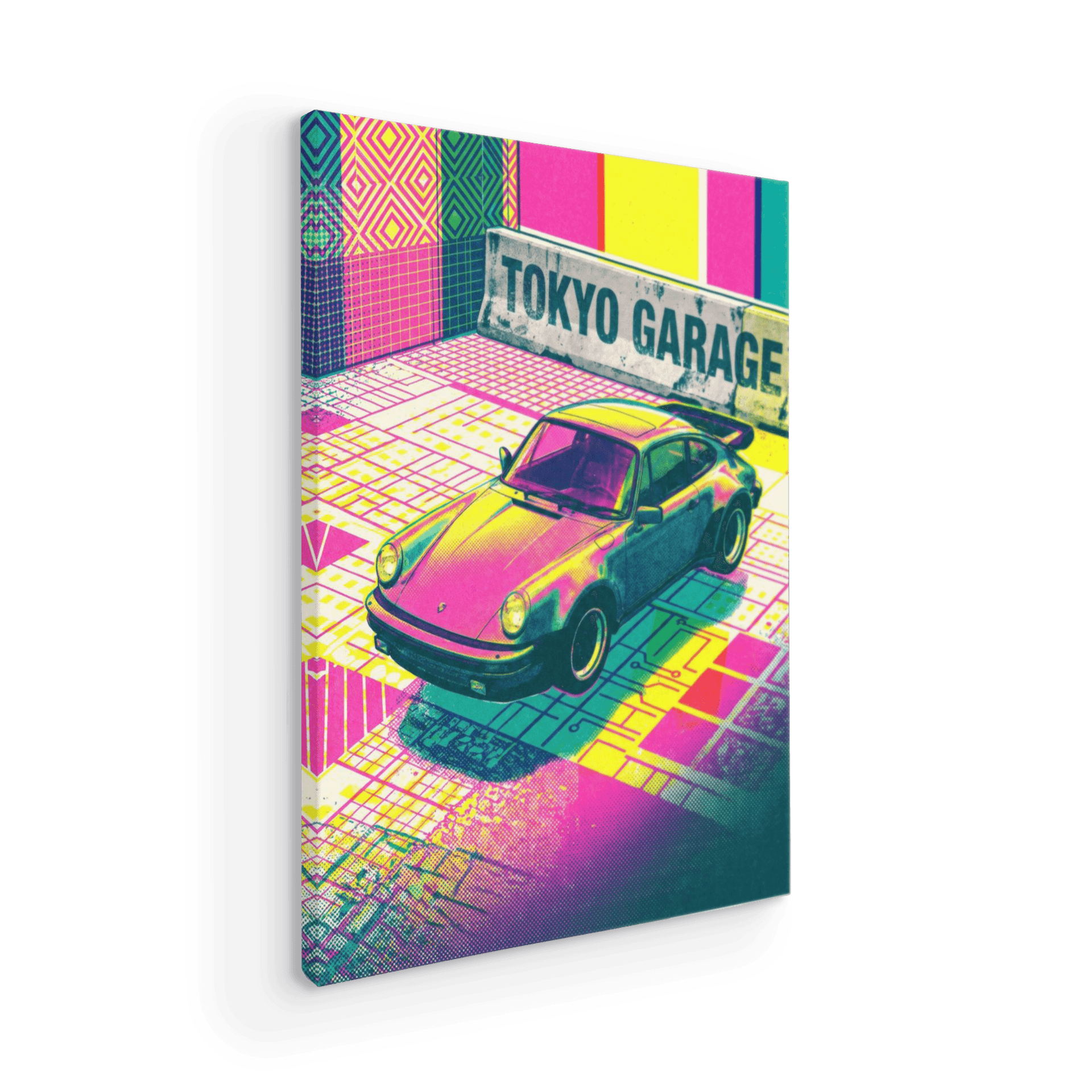 Tokyo Garage: Classic Porsche 911 Synthwave Collage
