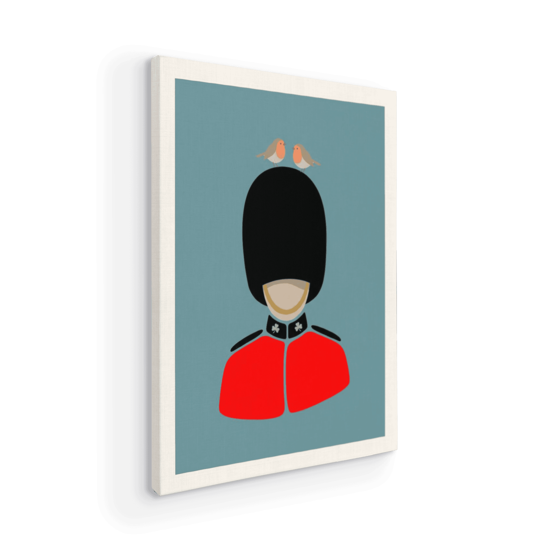 Royal Nest: Minimalist British Guard with Robins