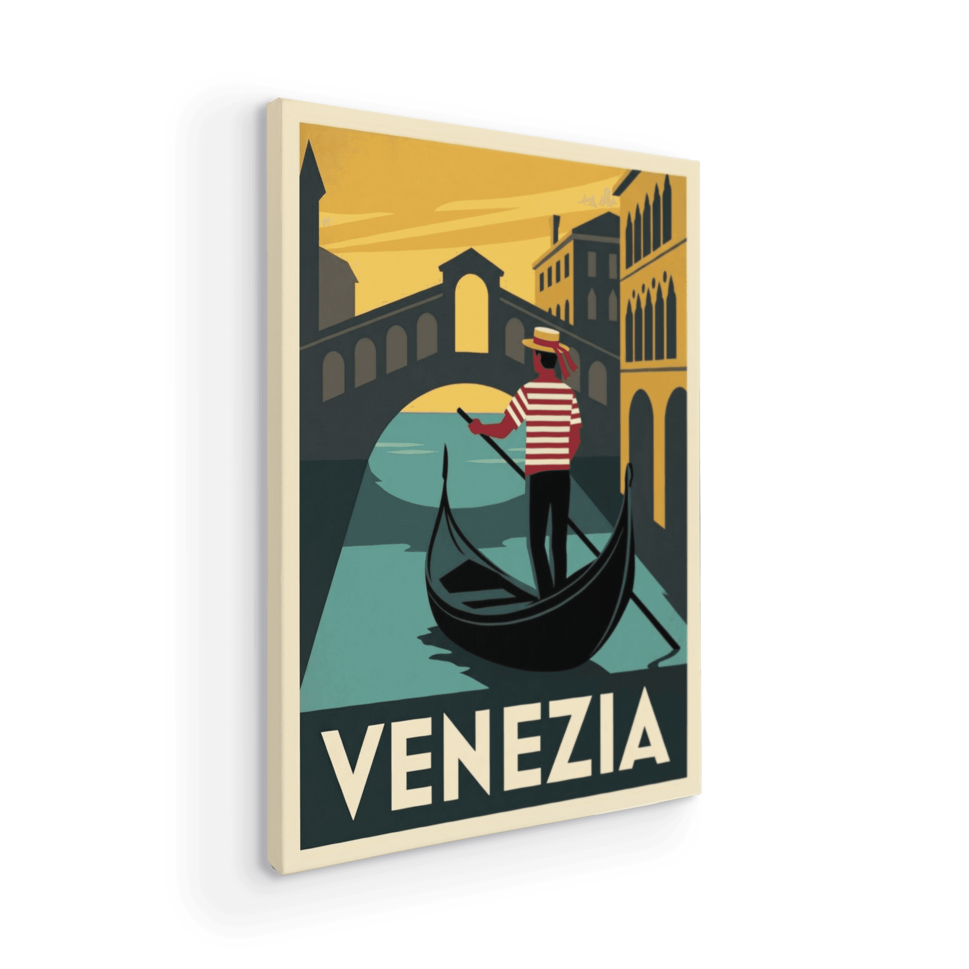 Venezia Retro Poster: Classic Venetian Gondola