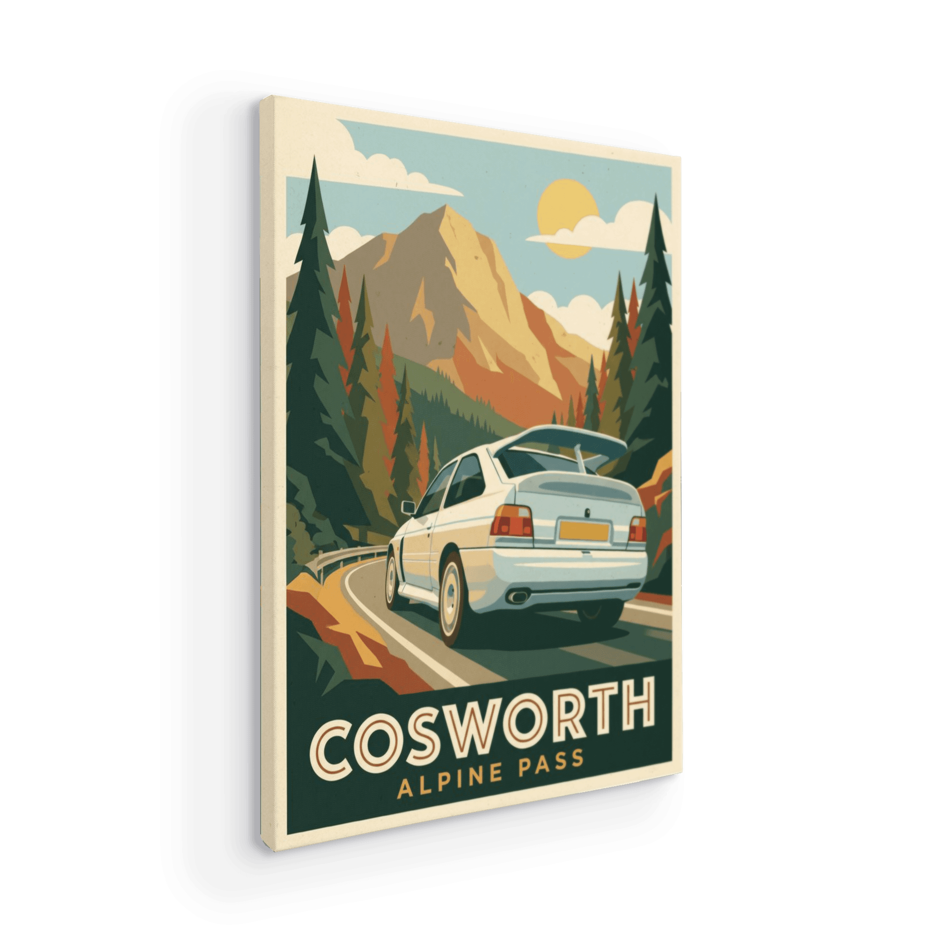 Cosworth Alpine Pass - Retro Travel Poster