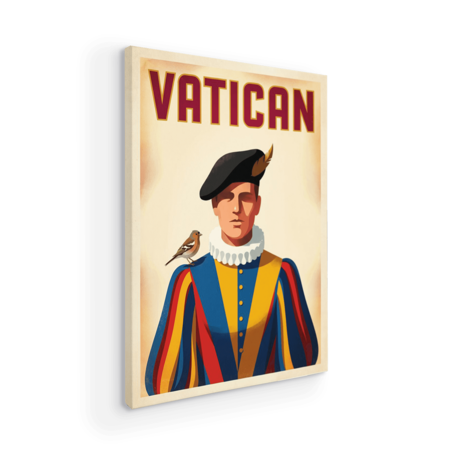 Vatican Retro Poster: Swiss Guard and Chaffinch