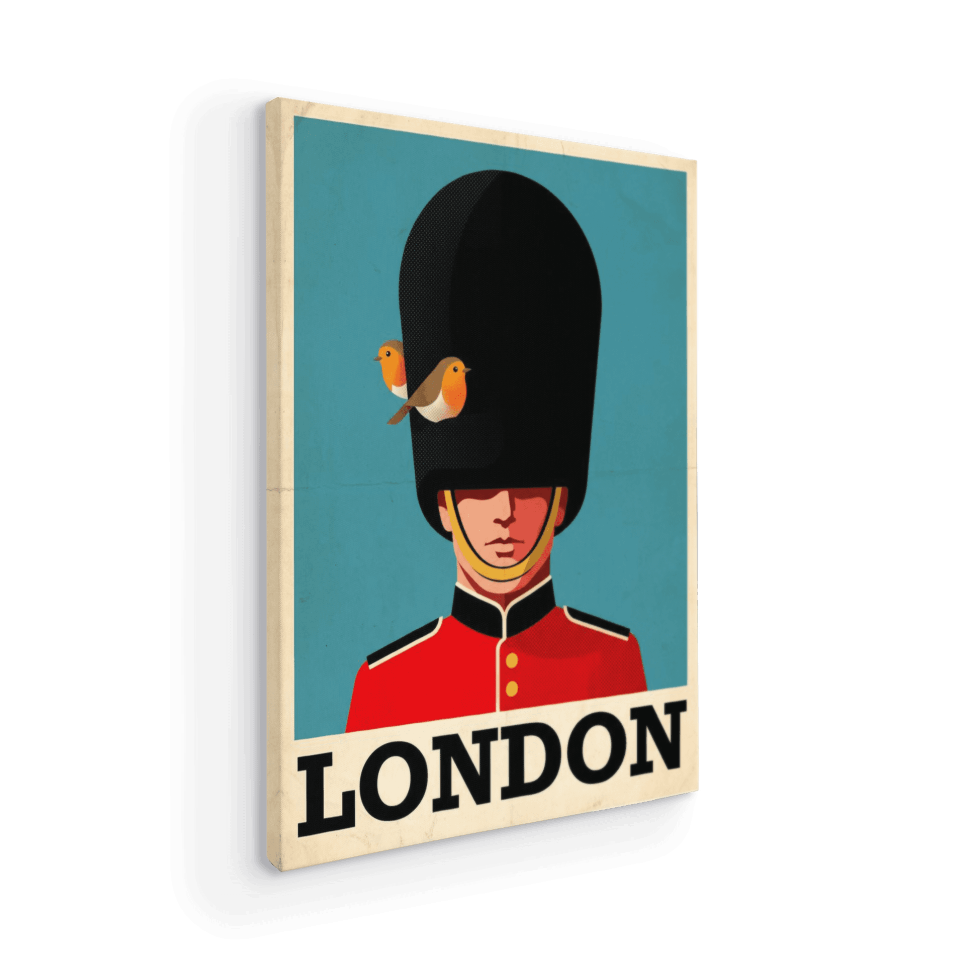 London Retro Poster: Classic Guard and Robins