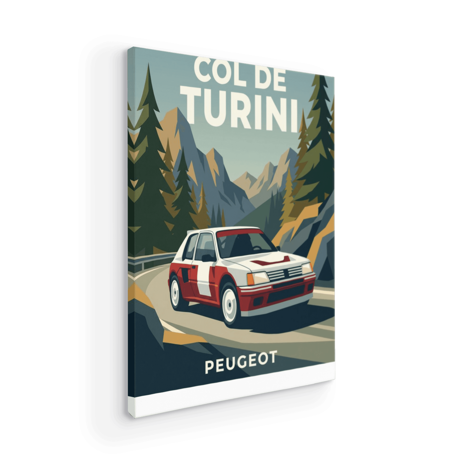 Col de Turini Peugeot 205 T16 Vintage Rally Poster