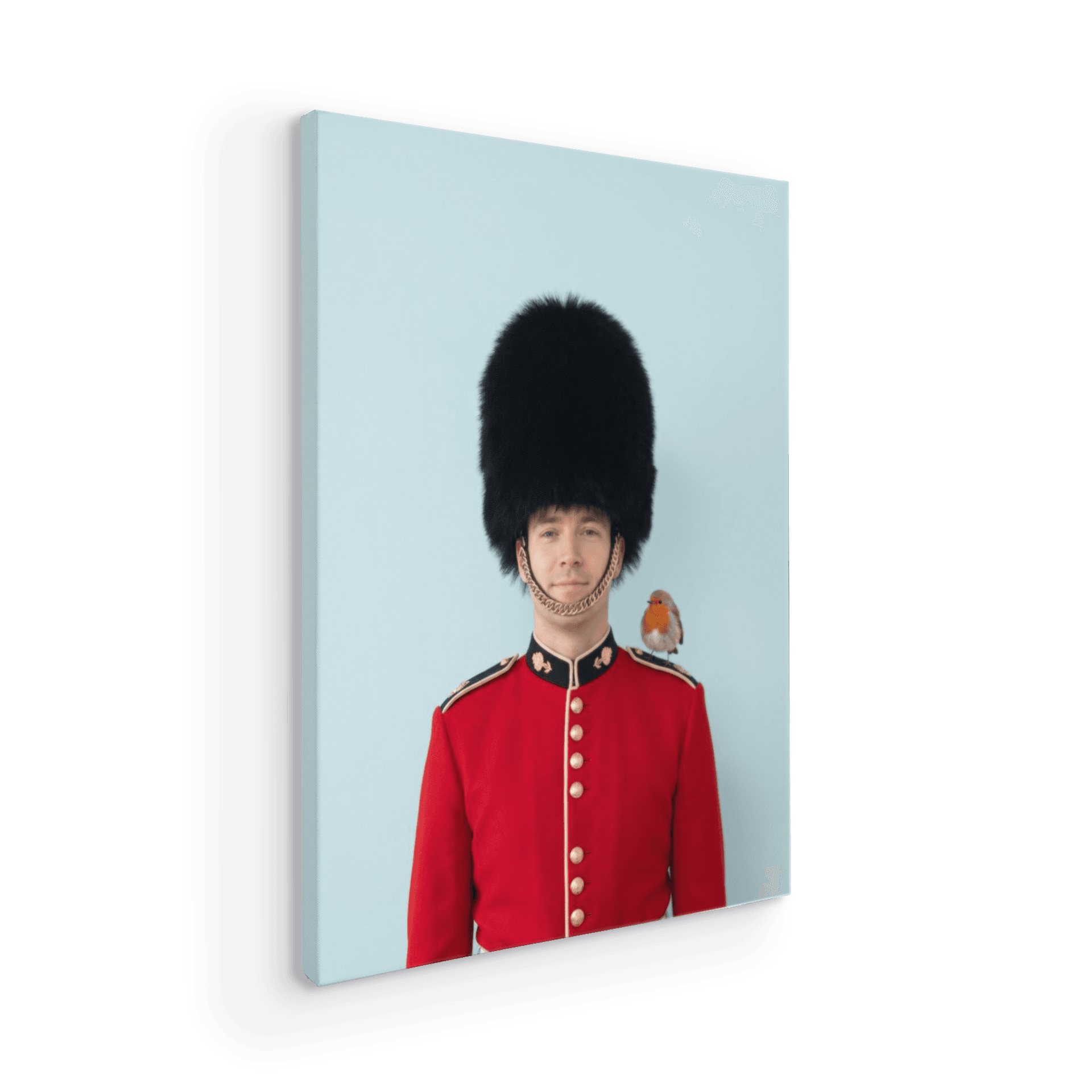 The Guard's Gentle Friend: British Guard with Robin