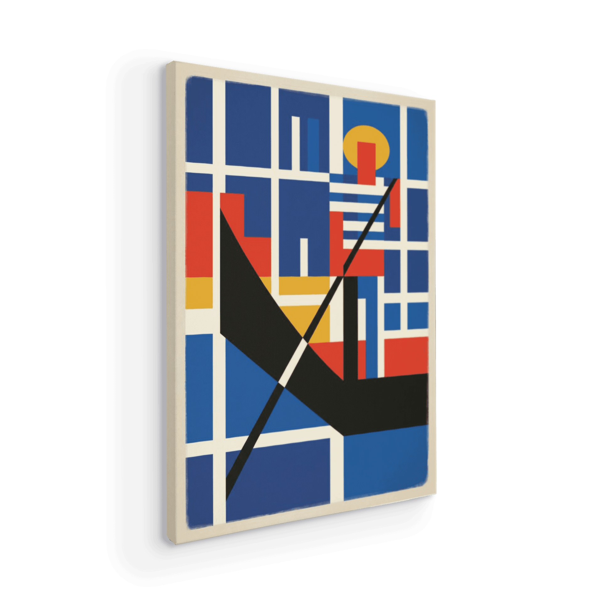 De Stijl Venezia: Abstract Venetian Gondola Art