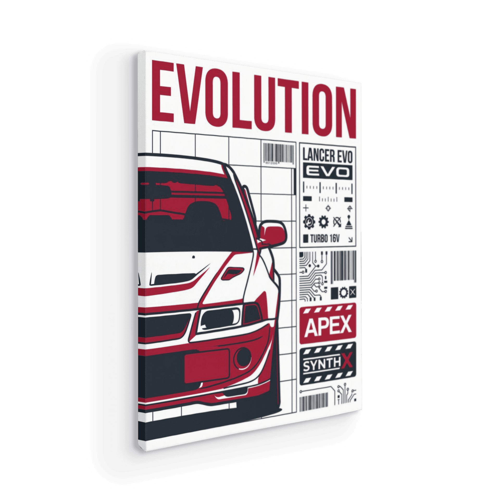 Mitsubishi Lancer Evolution Vintage Technical Collage Poster