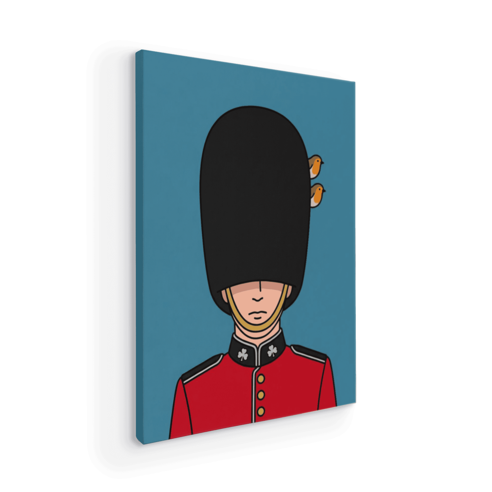 Royal Nest: Minimalist British Guard with Robins