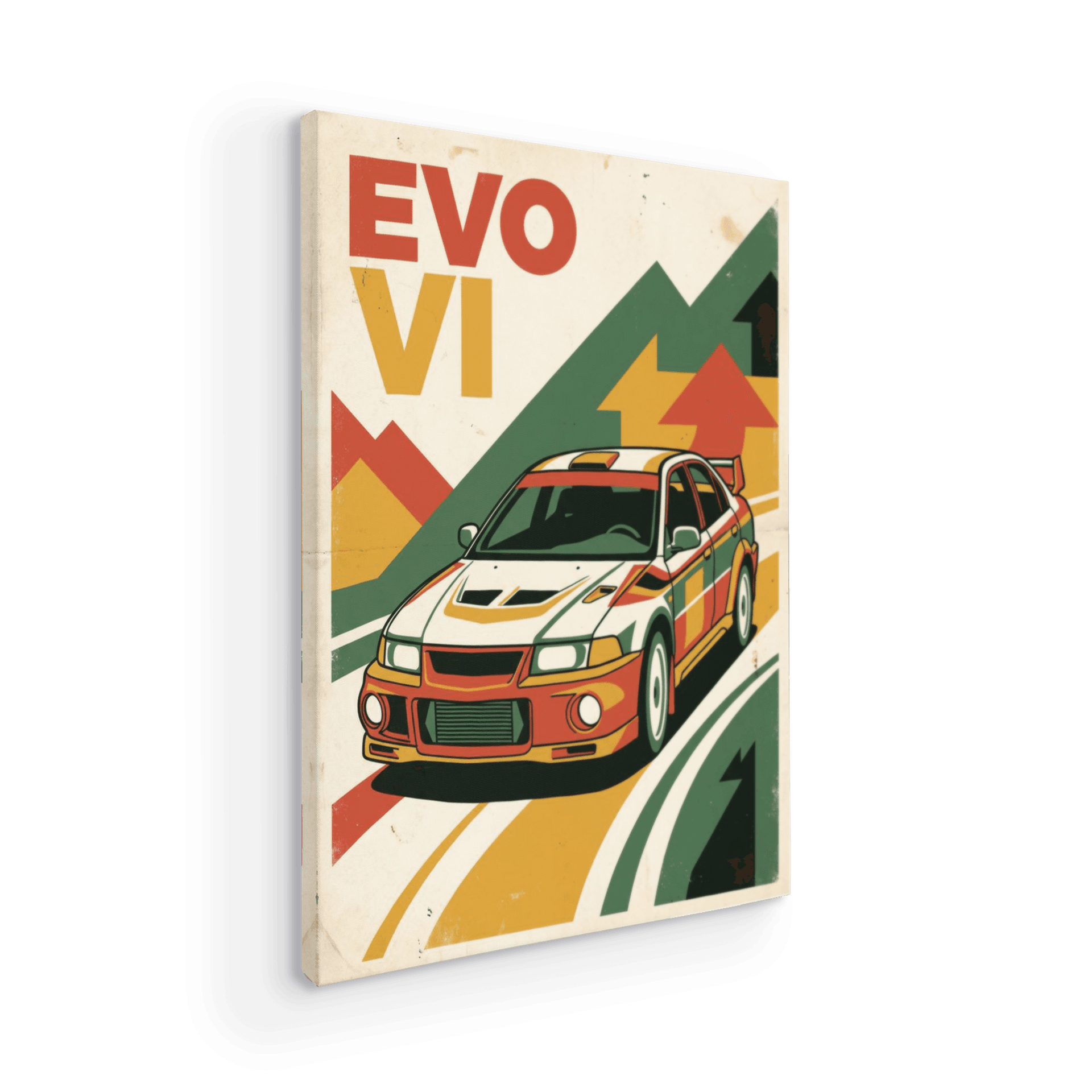 Mitsubishi Lancer Evolution VI Retro Travel Poster