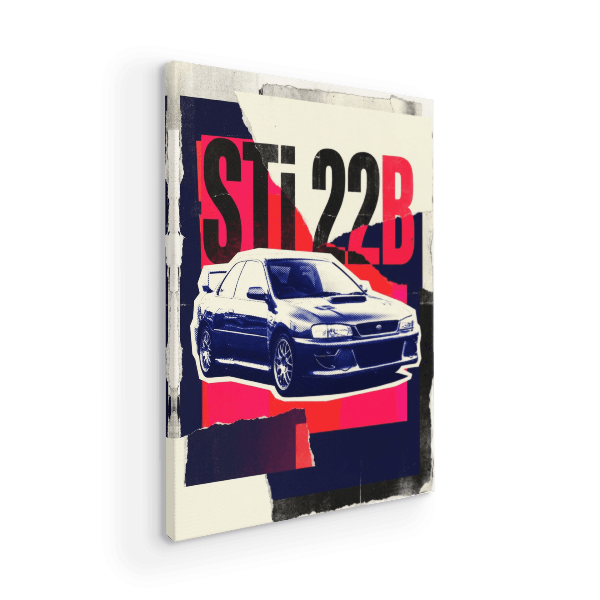 Subaru Impreza WRX STi 22B Vintage Collage Poster