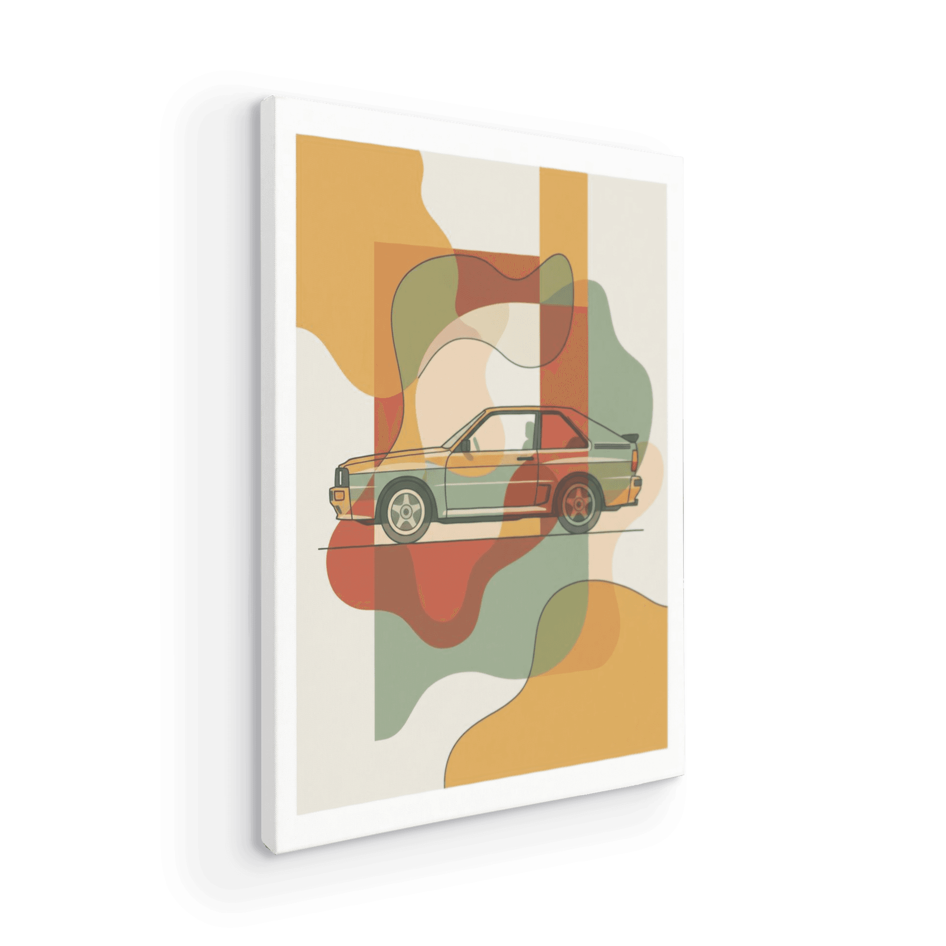 Audi Quattro Mid Century Modern Abstract Art