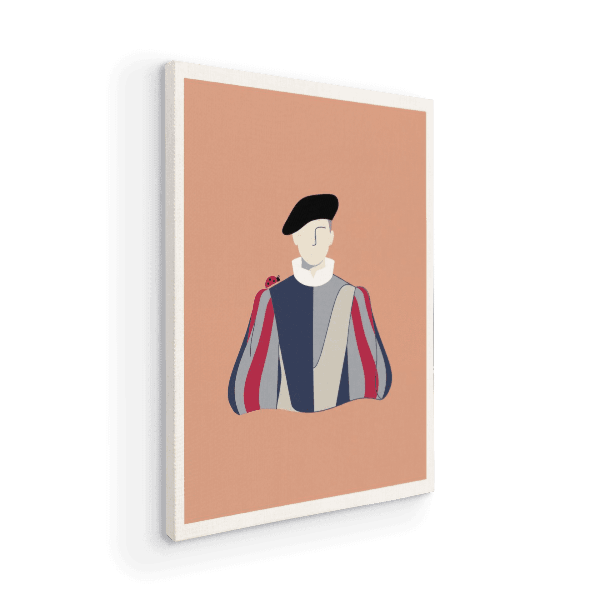 The Guard's Ladybug: Minimalist Swiss Guard Art