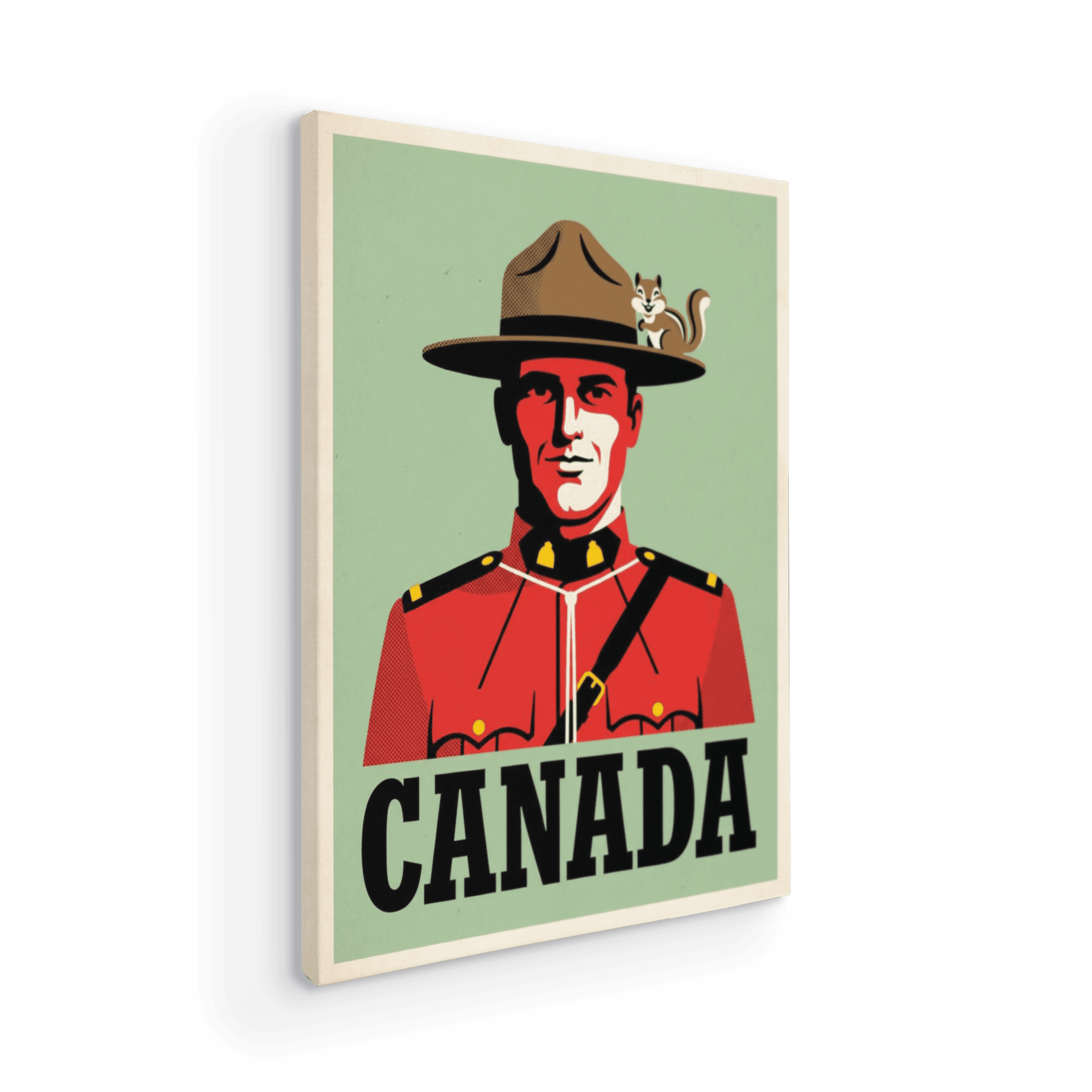 Canada Retro Poster: Classic Mountie and Chipmunk