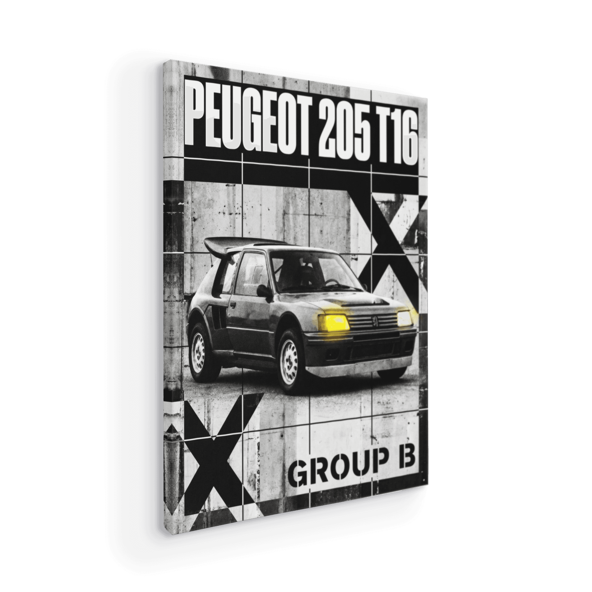 Peugeot 205 T16: Group B Brutalist Poster