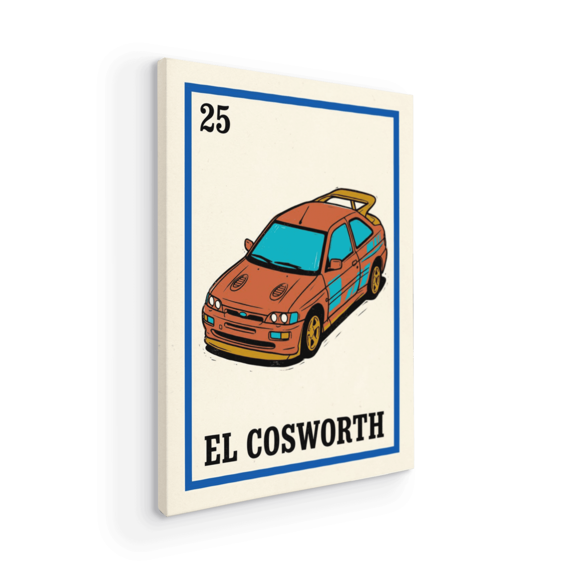 Ford Escort RS Cosworth Loteria Card Poster
