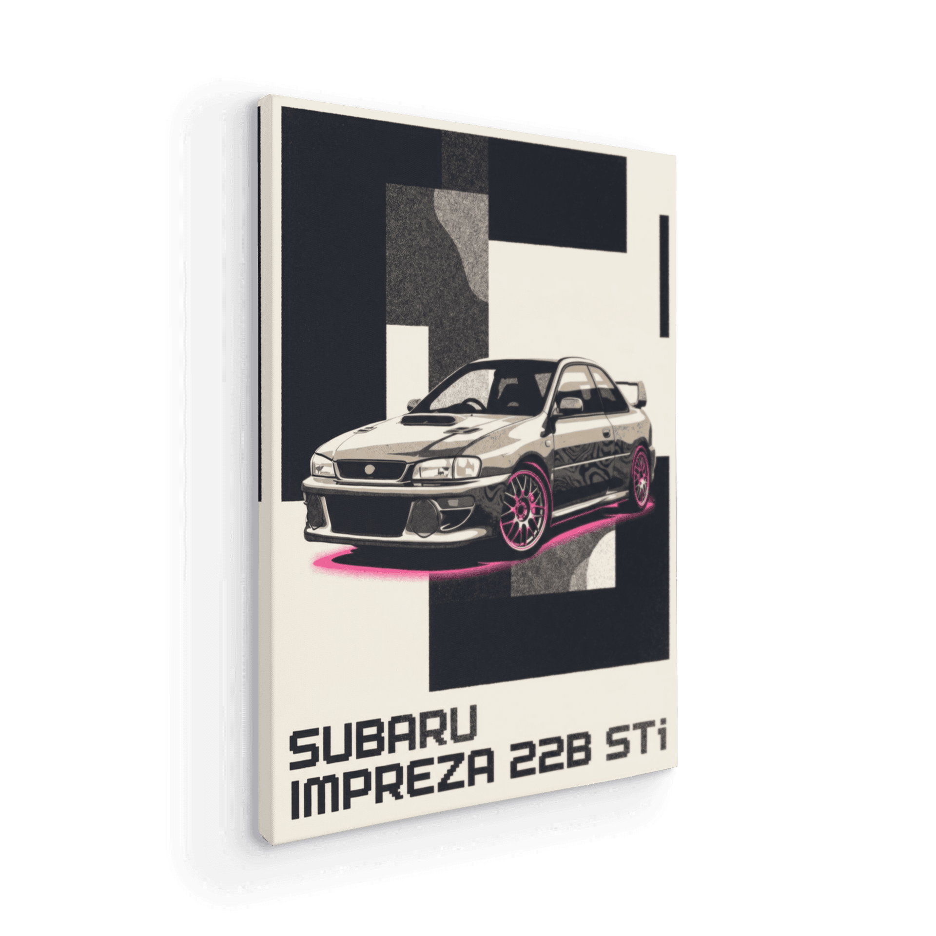 Subaru Impreza 22B STi Brutalist Neon Graphic Poster