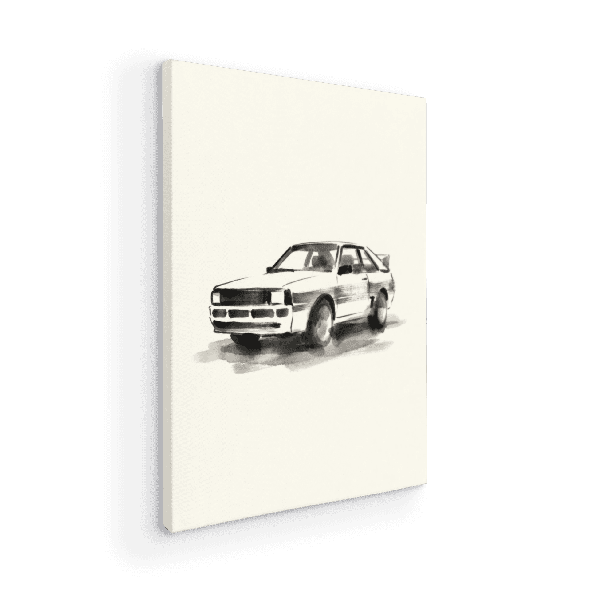 Audi Quattro Minimalist Sumi-e Ink Wash Painting