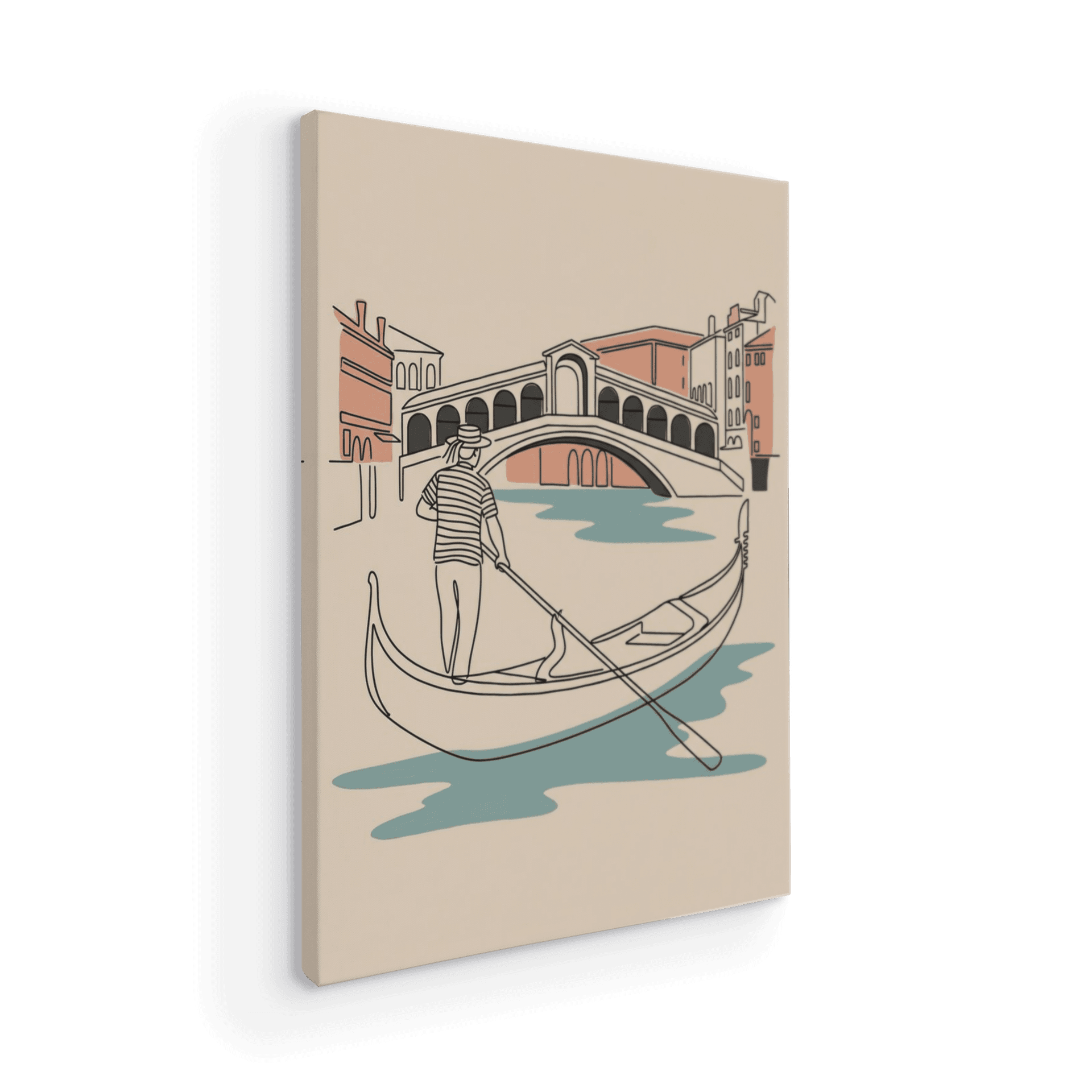 Venezia Lines: Minimalist Venetian Gondolier Art