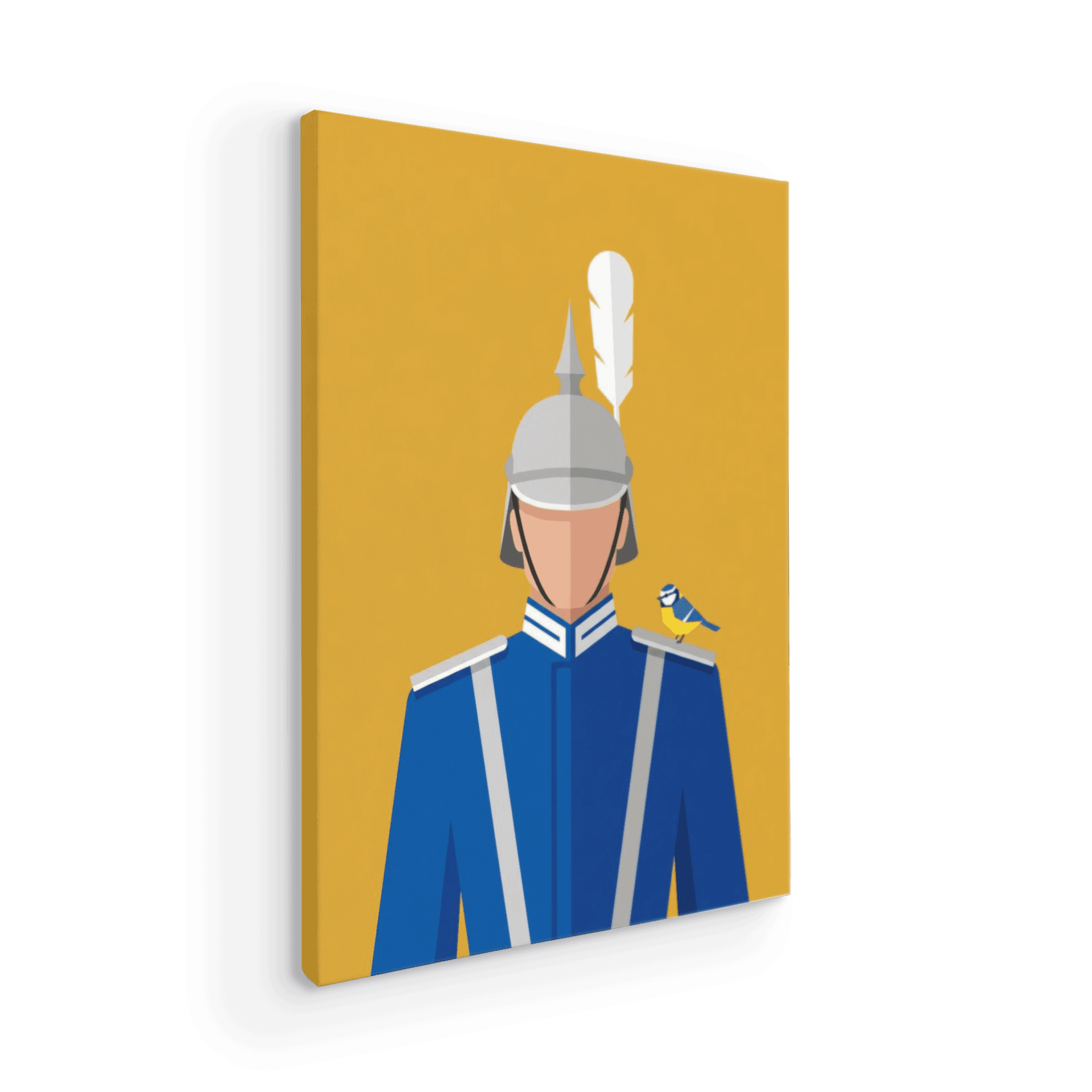 The Guard's Blue Tit: Minimalist Swedish Guard Art
