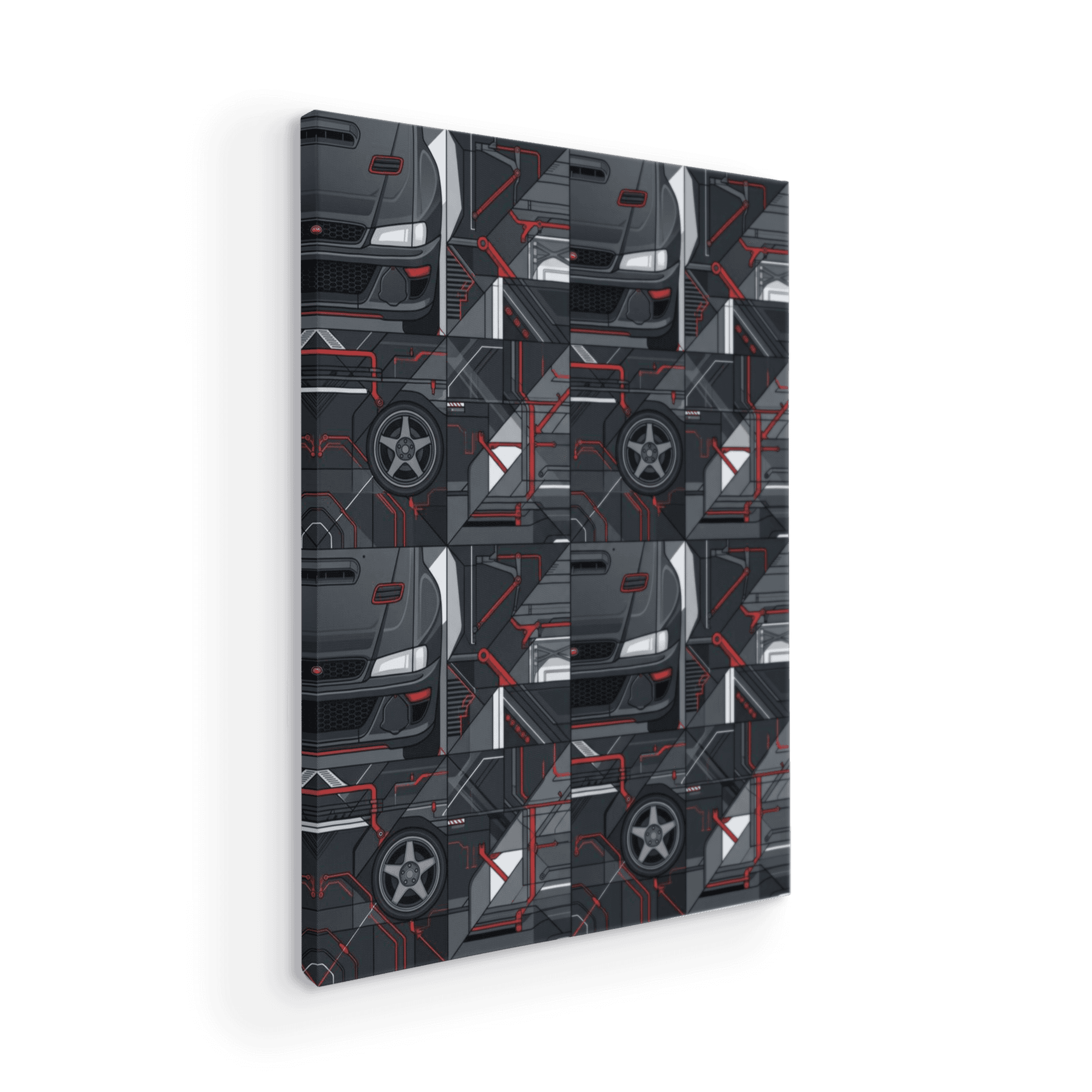 Subaru Impreza Cyberpunk Mecha Seamless Pattern Art