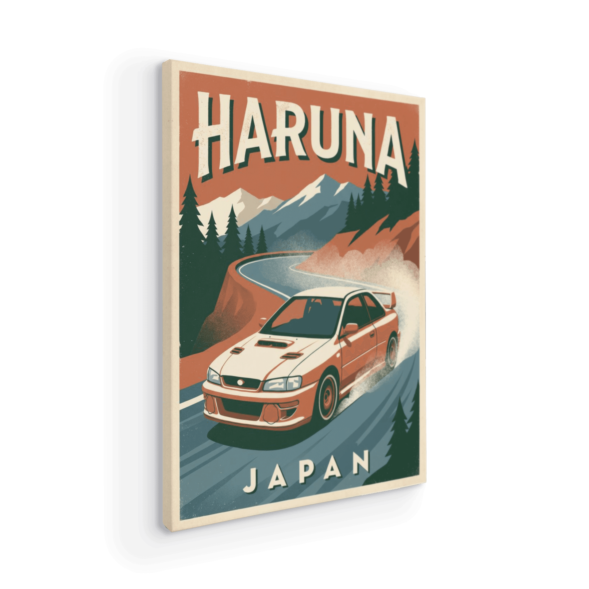 Mount Haruna - Subaru Impreza Retro Travel Poster
