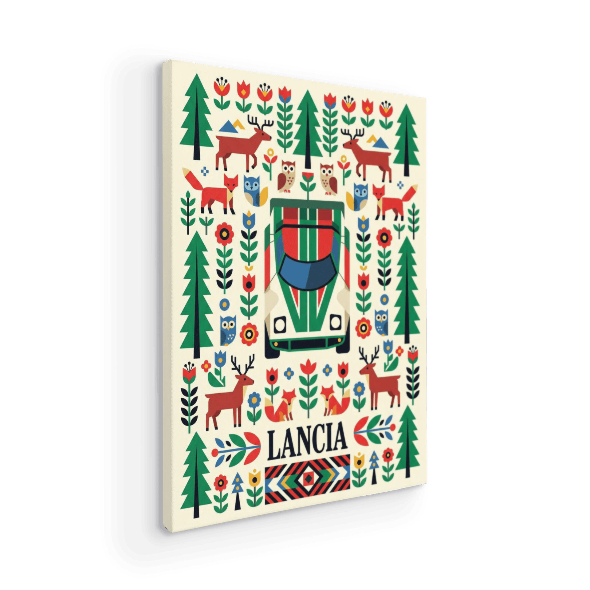 Lancia Stratos Folk Art Forest Pattern