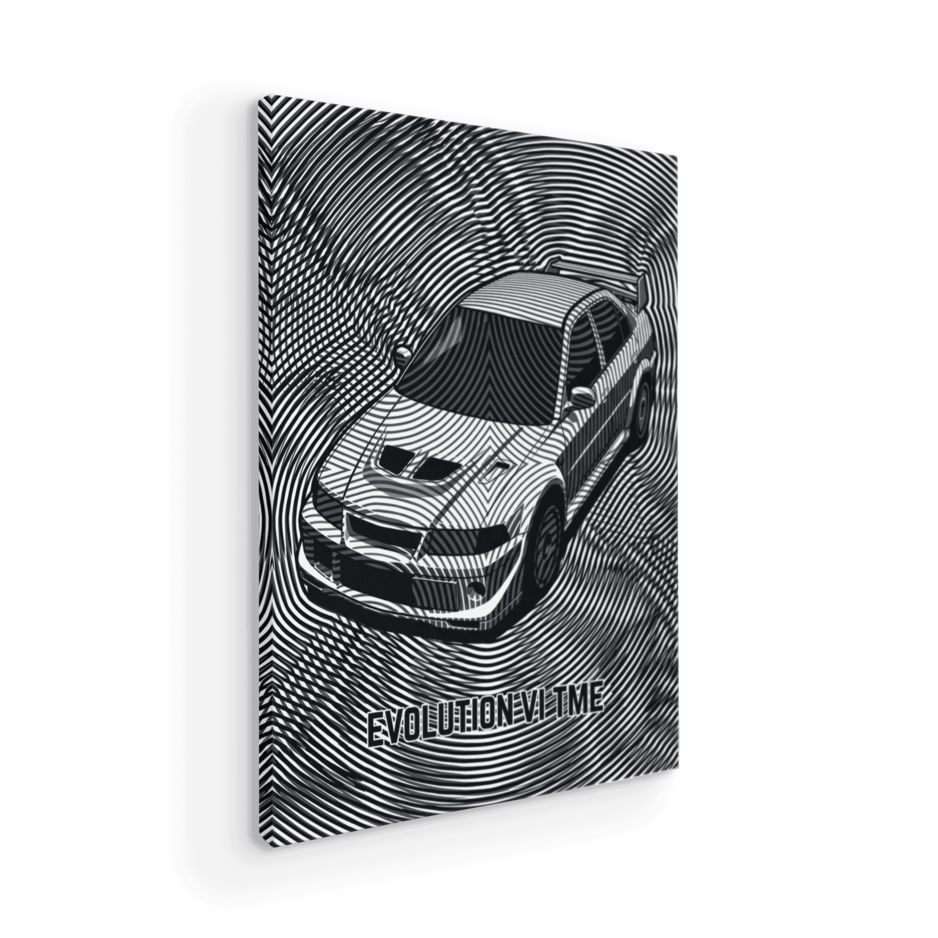 Mitsubishi Lancer Evolution VI TME Black and White Op Art