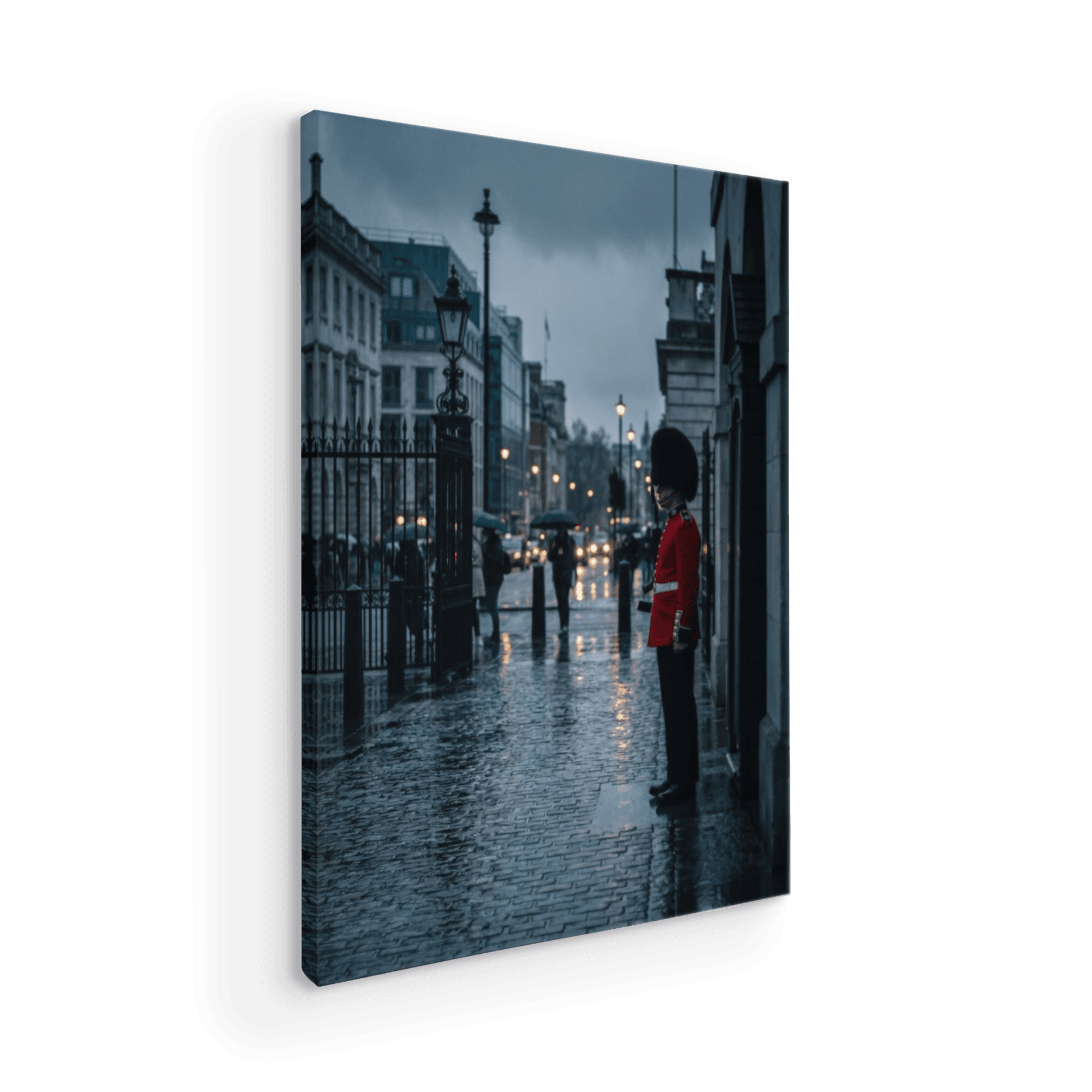 London Rain: Classic Royal Guard in the Gloom