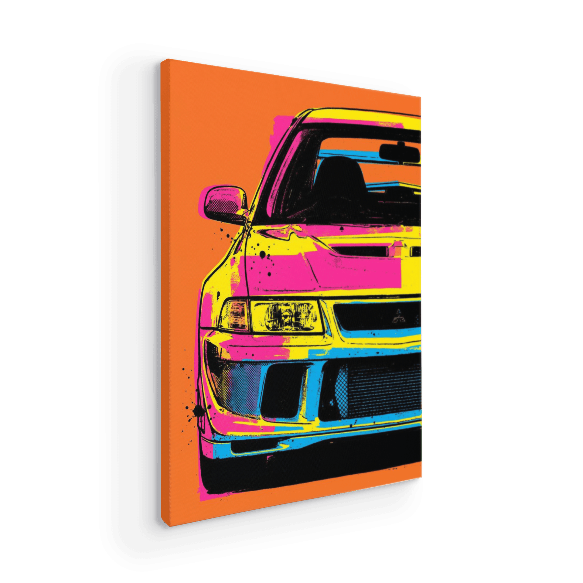 Mitsubishi Lancer Evolution Neon Pop Art Poster