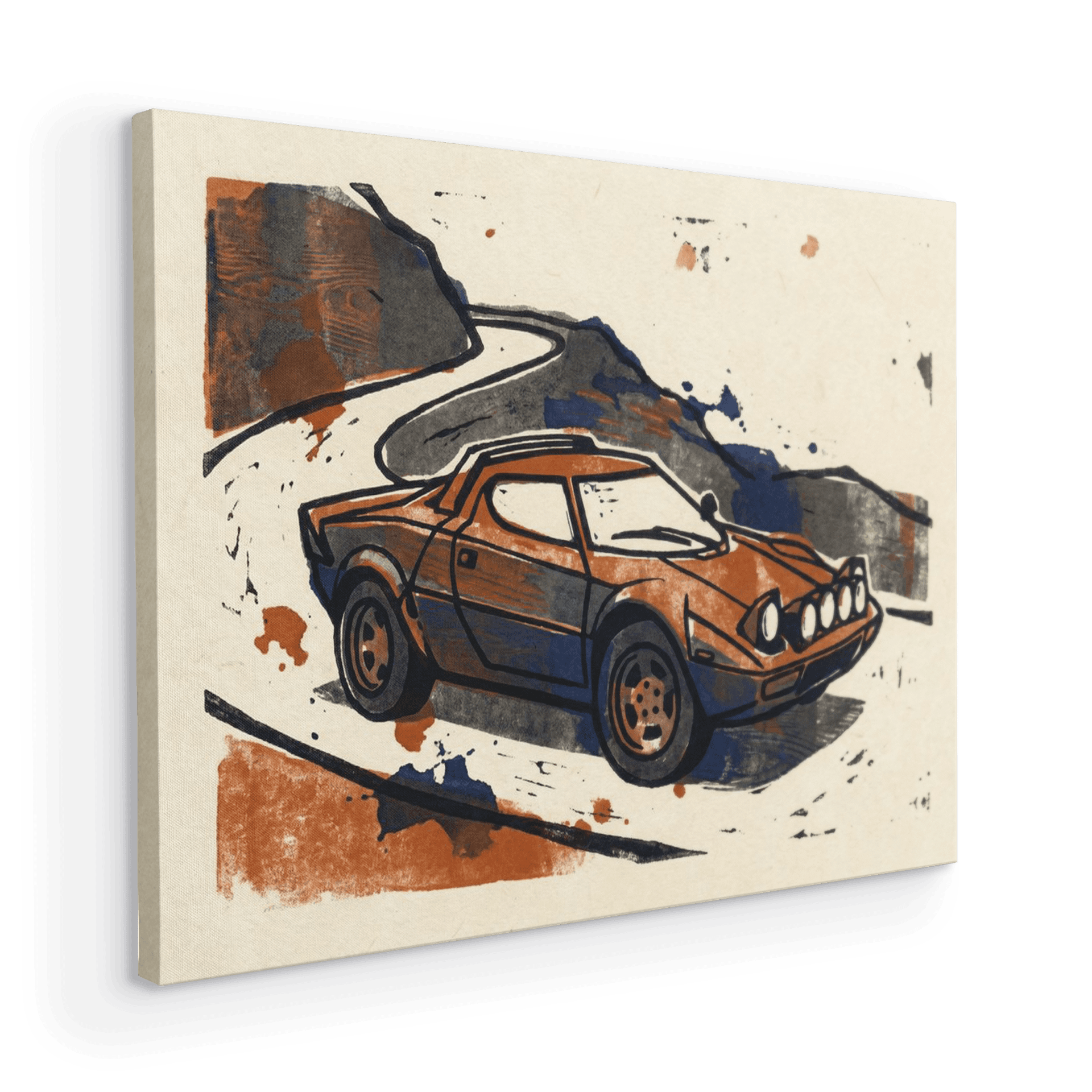 Lancia Stratos Mountain Block Print