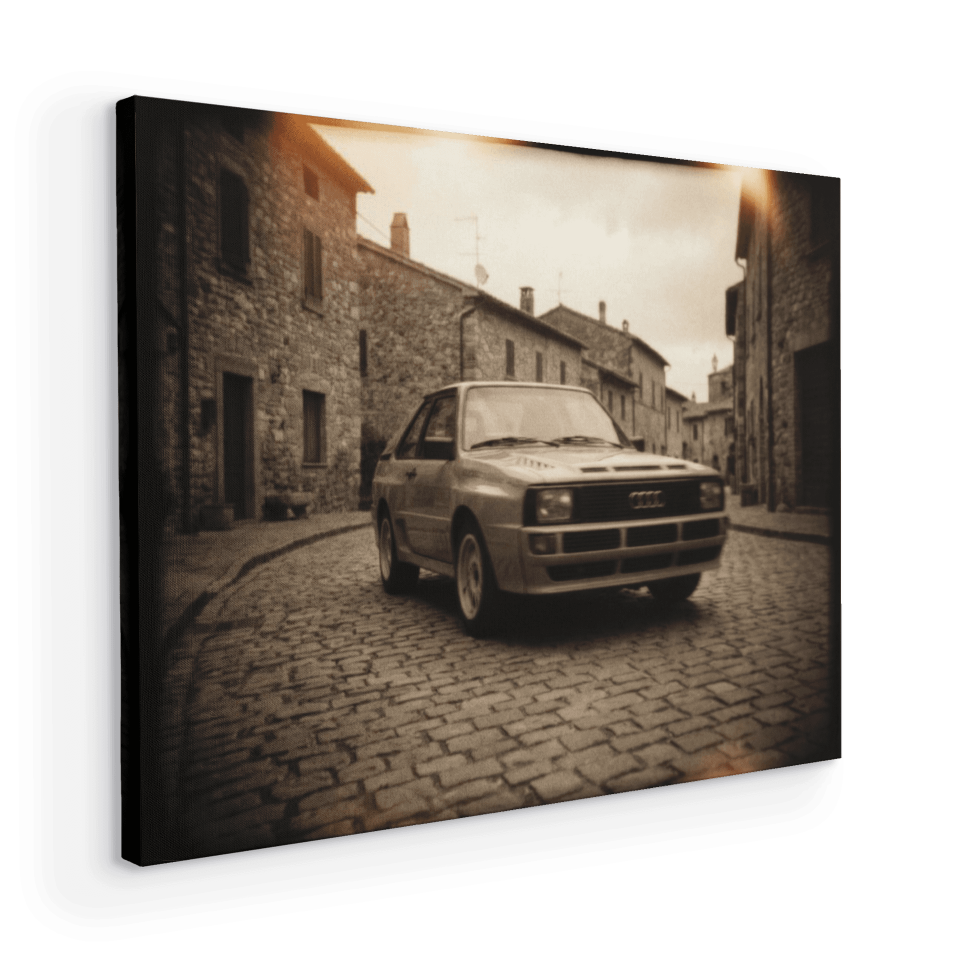 Audi Sport Quattro Sepia Village Cobblestone Photography